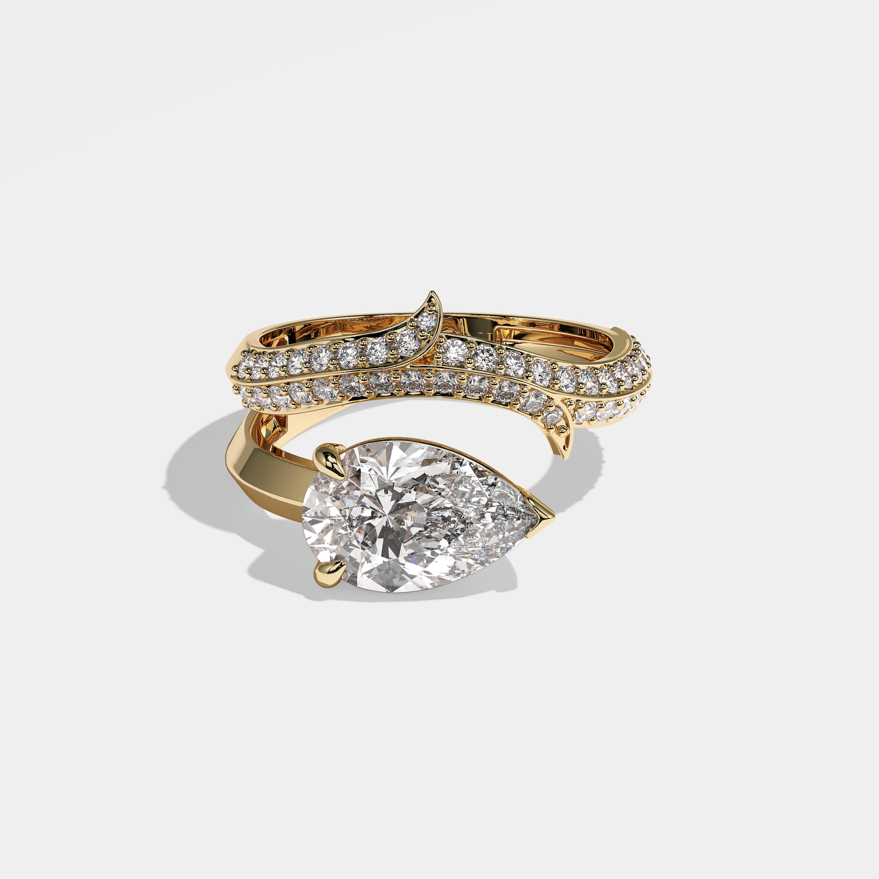 Marisol Diamond Pear Engagement Ring 18K Yellow Gold 7.00ct