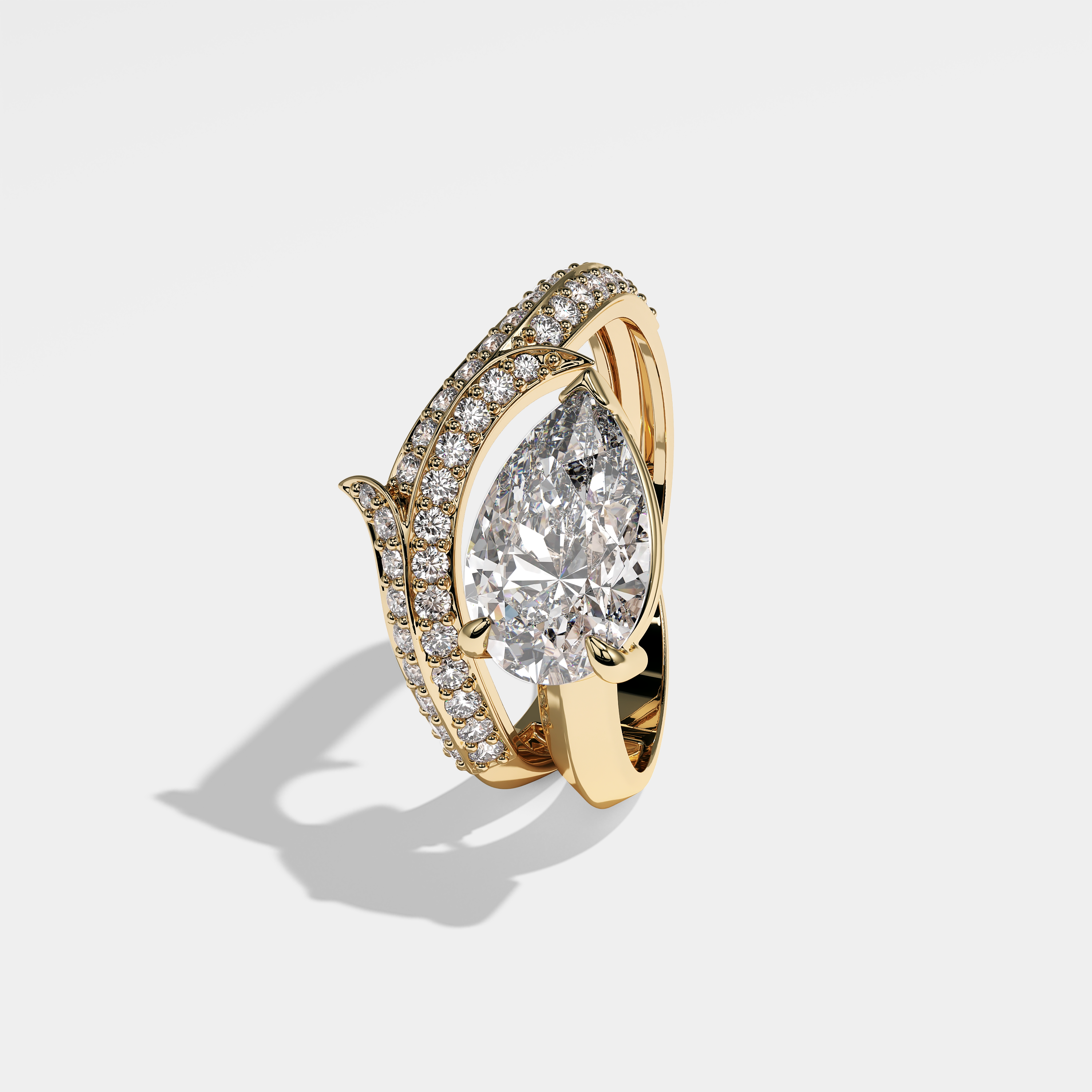 Marisol Diamond Pear Engagement Ring 18K Yellow Gold 7.00ct