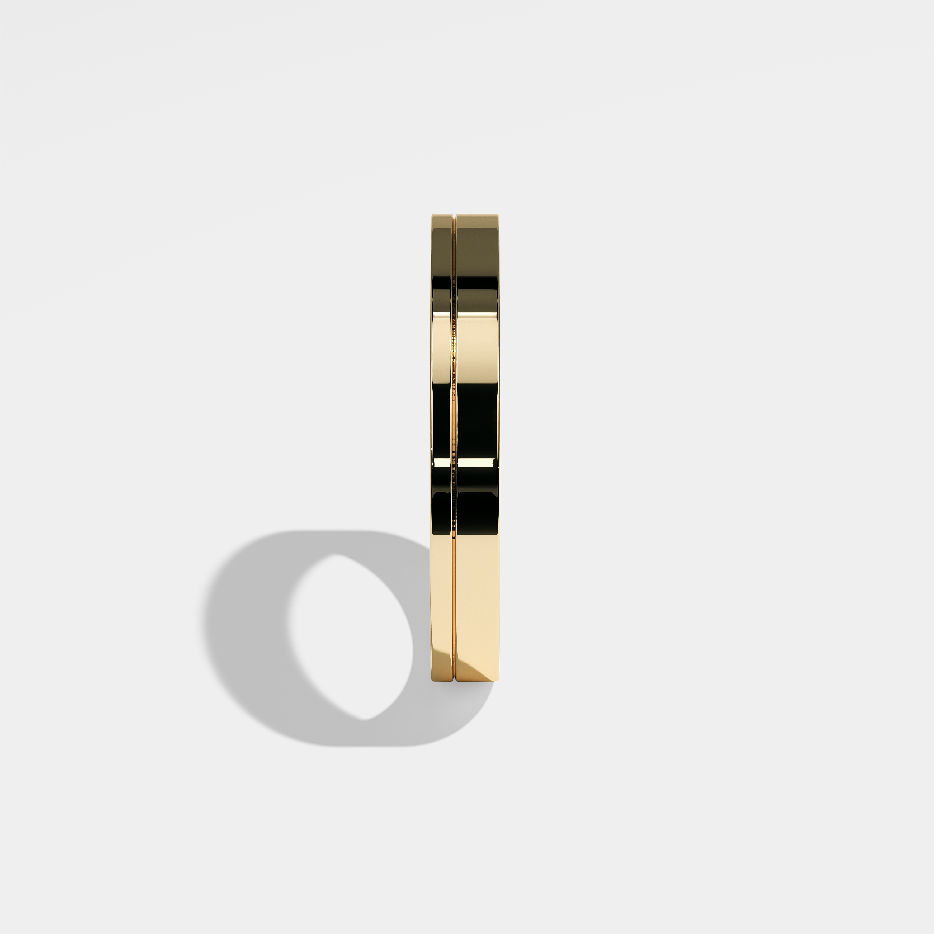 Montserrat round brilliant diamond wedding band in 18K yellow gold by Kurbãni Durjini, side view