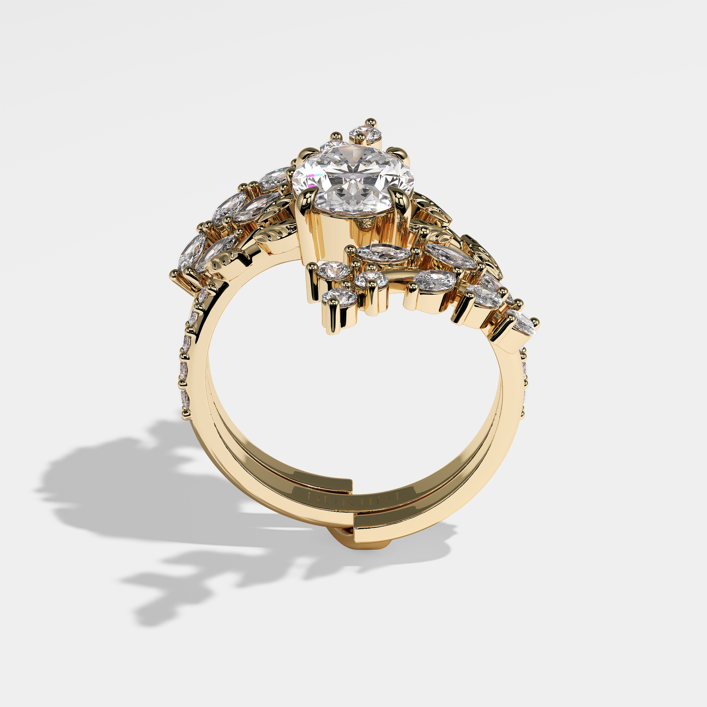 Marta Diamond Oval Halo Engagement Ring 18K Yellow Gold 7.00ct