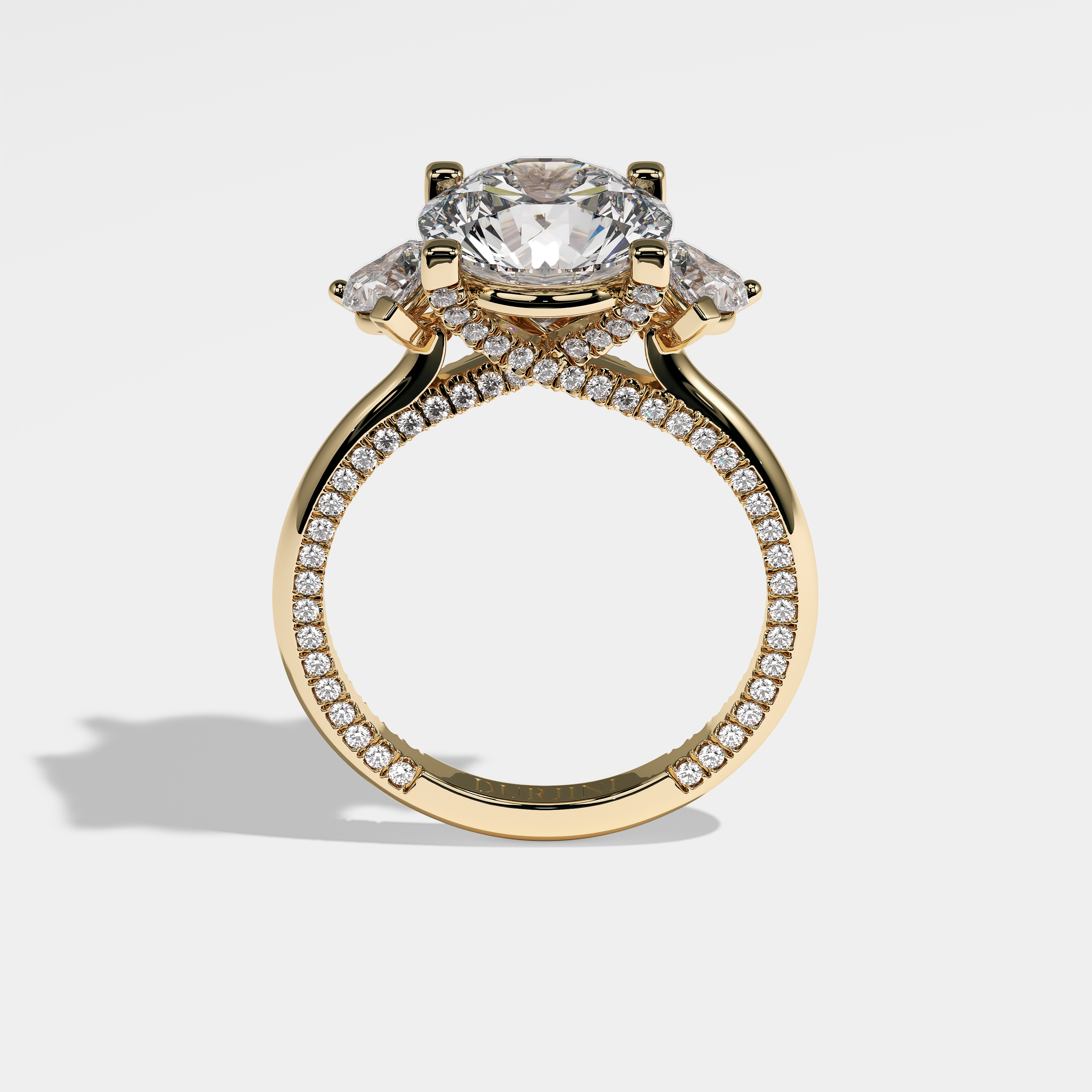 Mariana Diamond Round Brilliant Engagement Ring 18K Yellow Gold 7.00ct