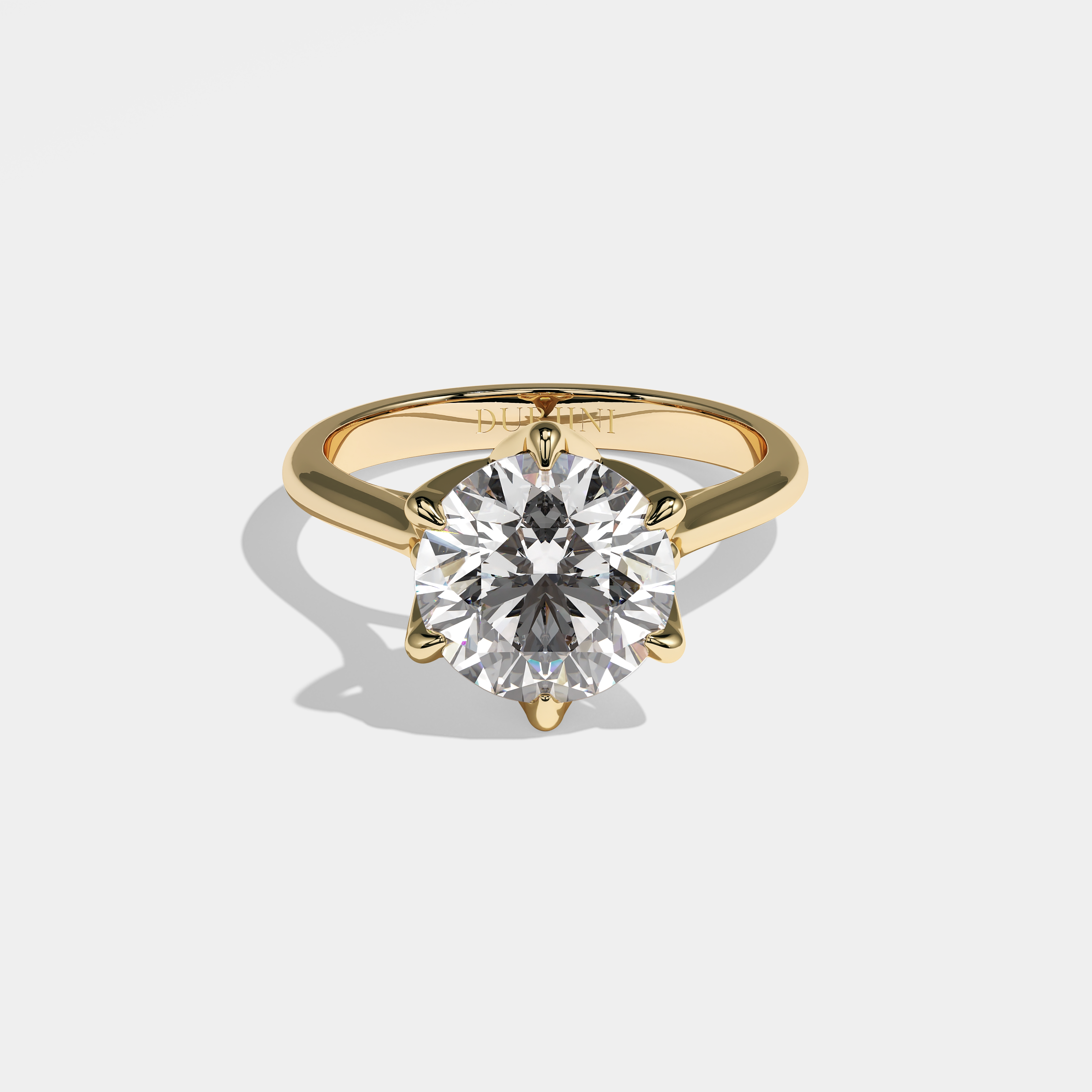 Mireia Diamond Round Brilliant Engagement Ring 18K Yellow Gold 3.50ct