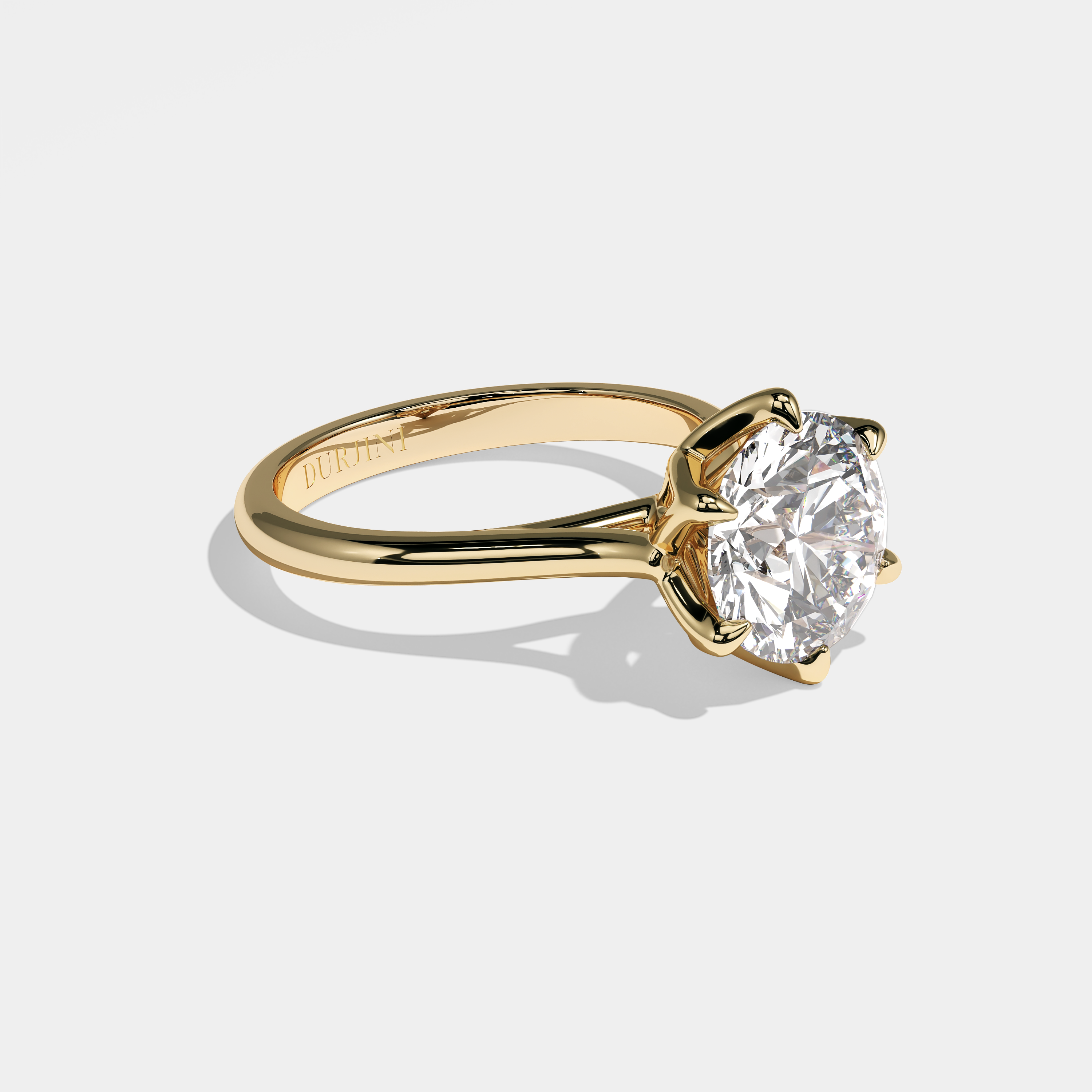 Right View – Kurbãni Durjini Mireia Diamond Round Brilliant Engagement Ring Yellow Gold