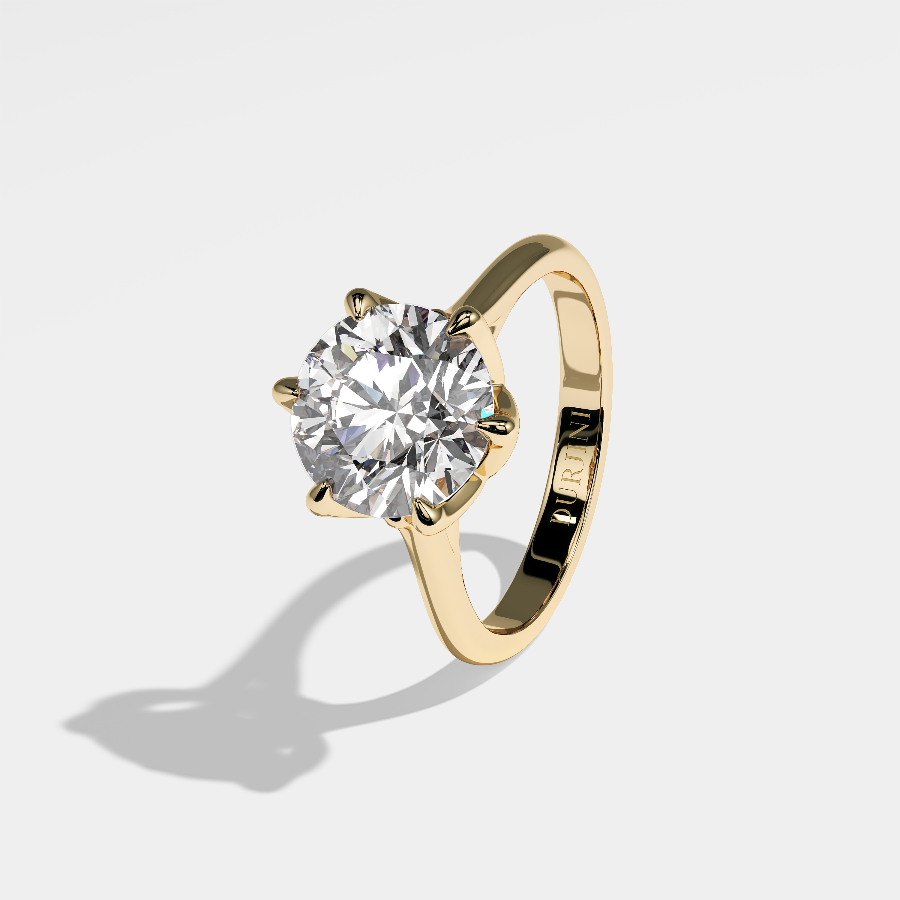 Mireia Diamond Round Brilliant Engagement Ring 18K Yellow Gold 3.50ct