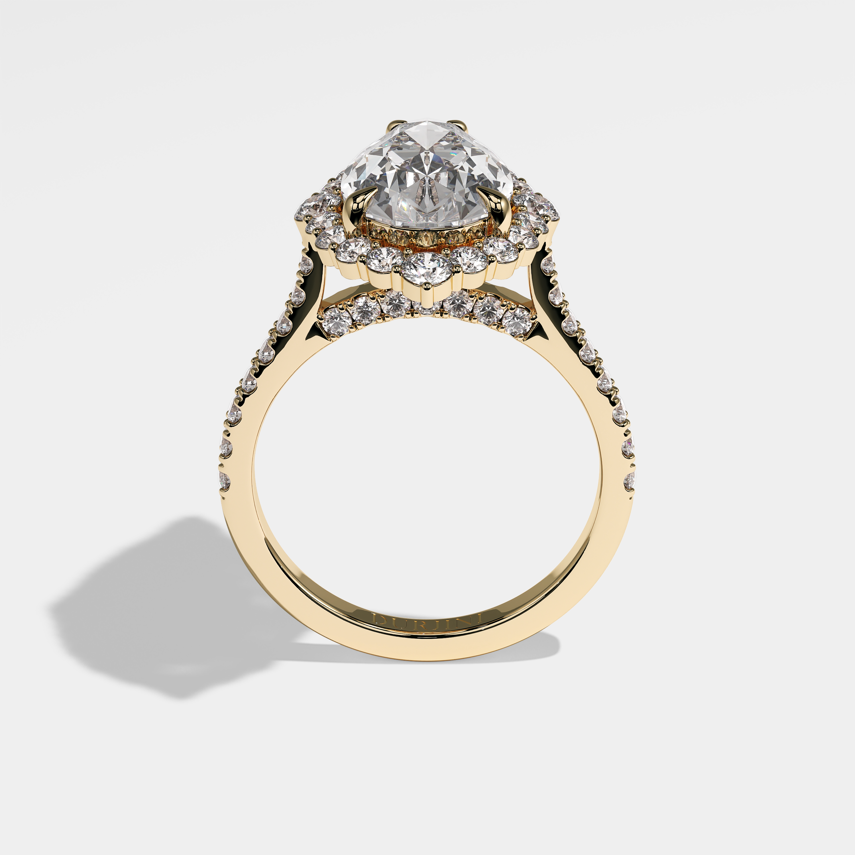 Milagros Diamond Pear Halo Engagement Ring 18K Yellow Gold 8.00ct