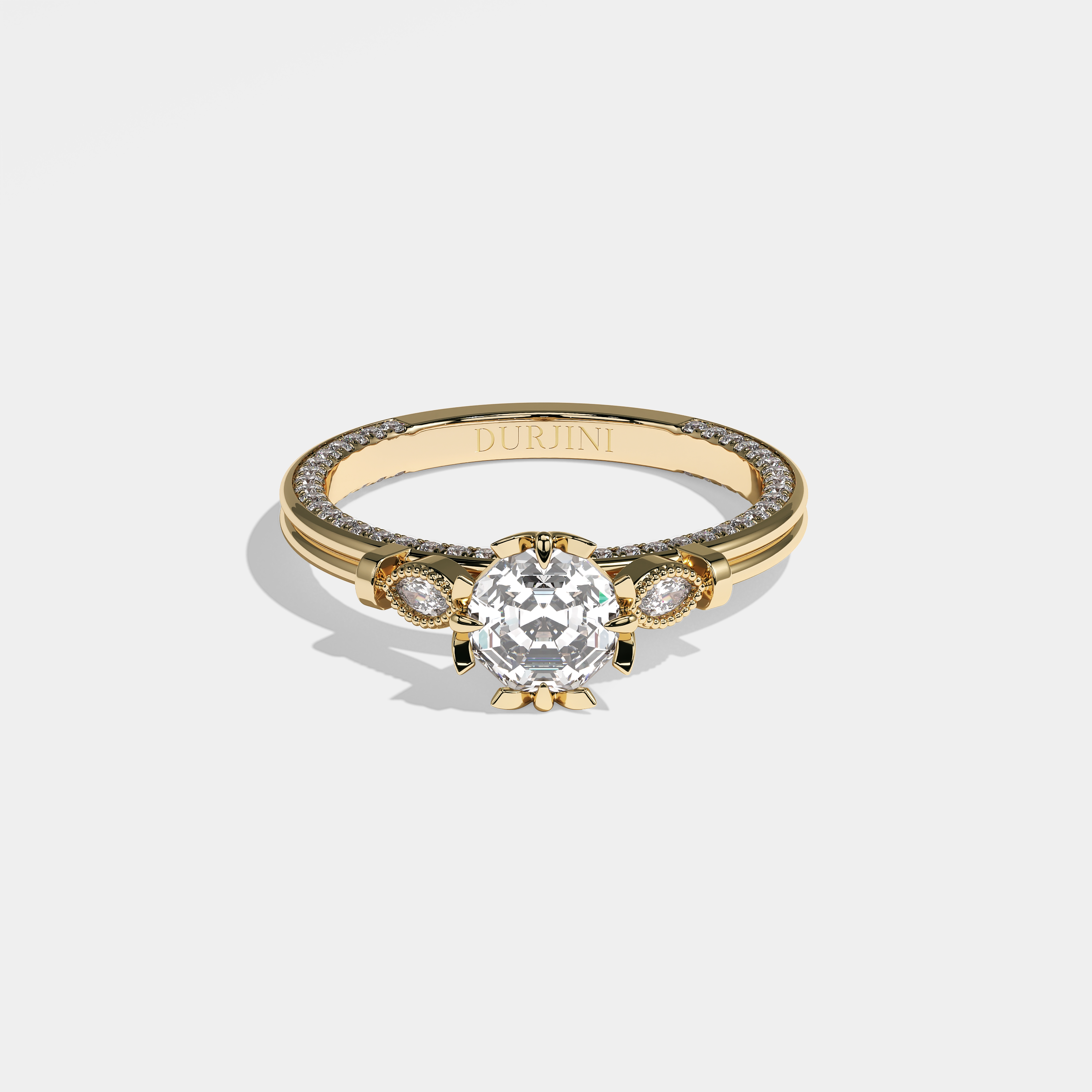 Madison Diamond Round Brilliant Engagement Ring 18K Yellow Gold 3.50ct