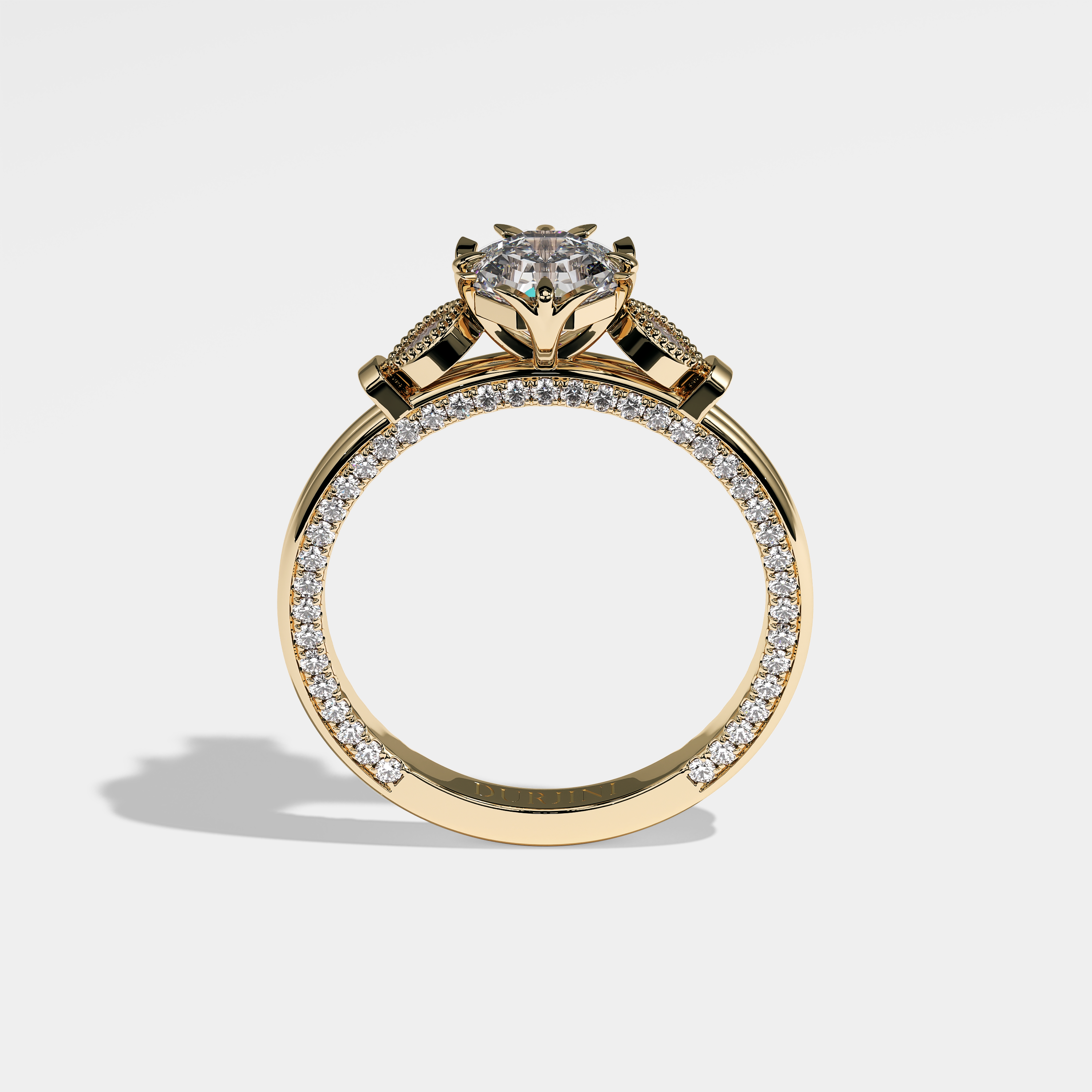 Madison Diamond Round Brilliant Engagement Ring 18K Yellow Gold 3.50ct