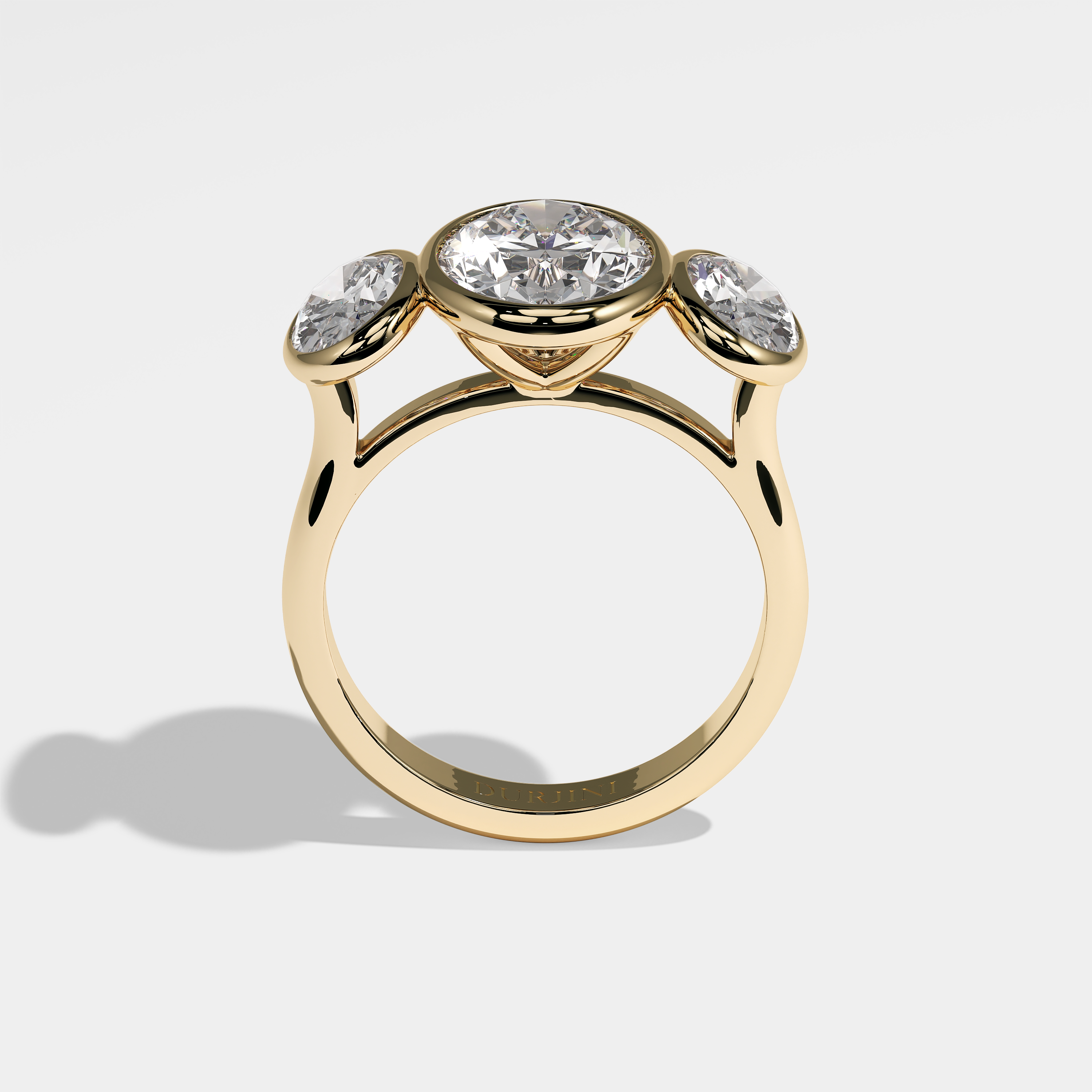 Maddox Diamond Oval Bezel Set Engagement Ring 18K Yellow Gold 8.00ct
