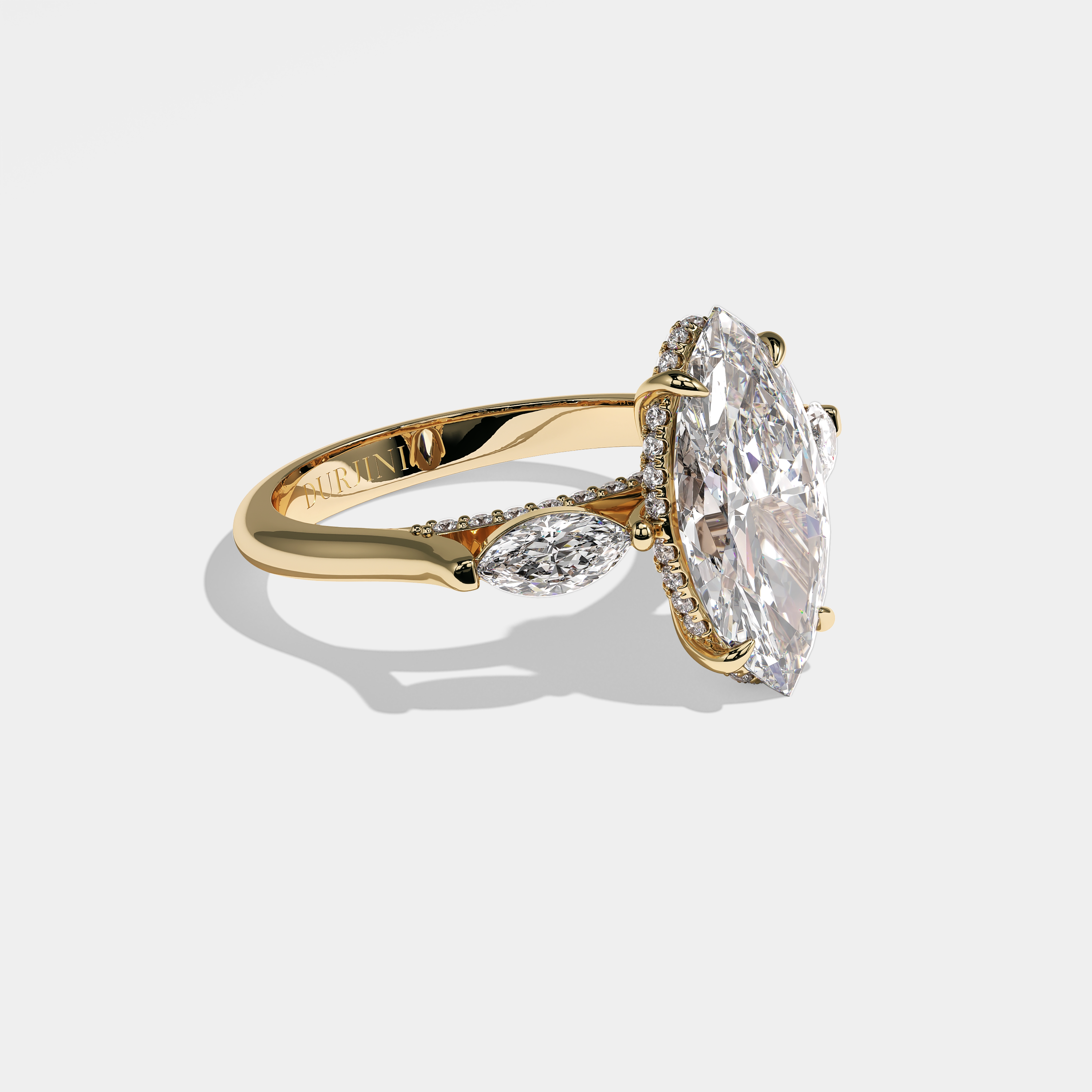 Right View – Kurbãni Durjini Marley Diamond Marquise Engagement Ring Yellow Gold