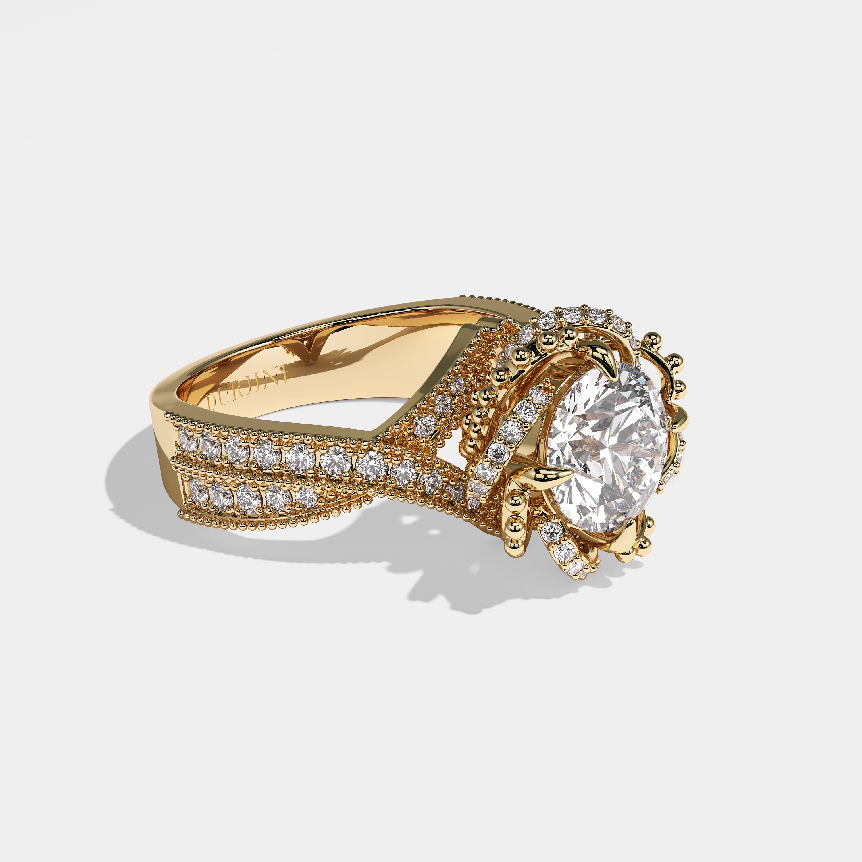 Marigold Diamond Round Brilliant Engagement Ring 18K Yellow Gold 8.00ct
