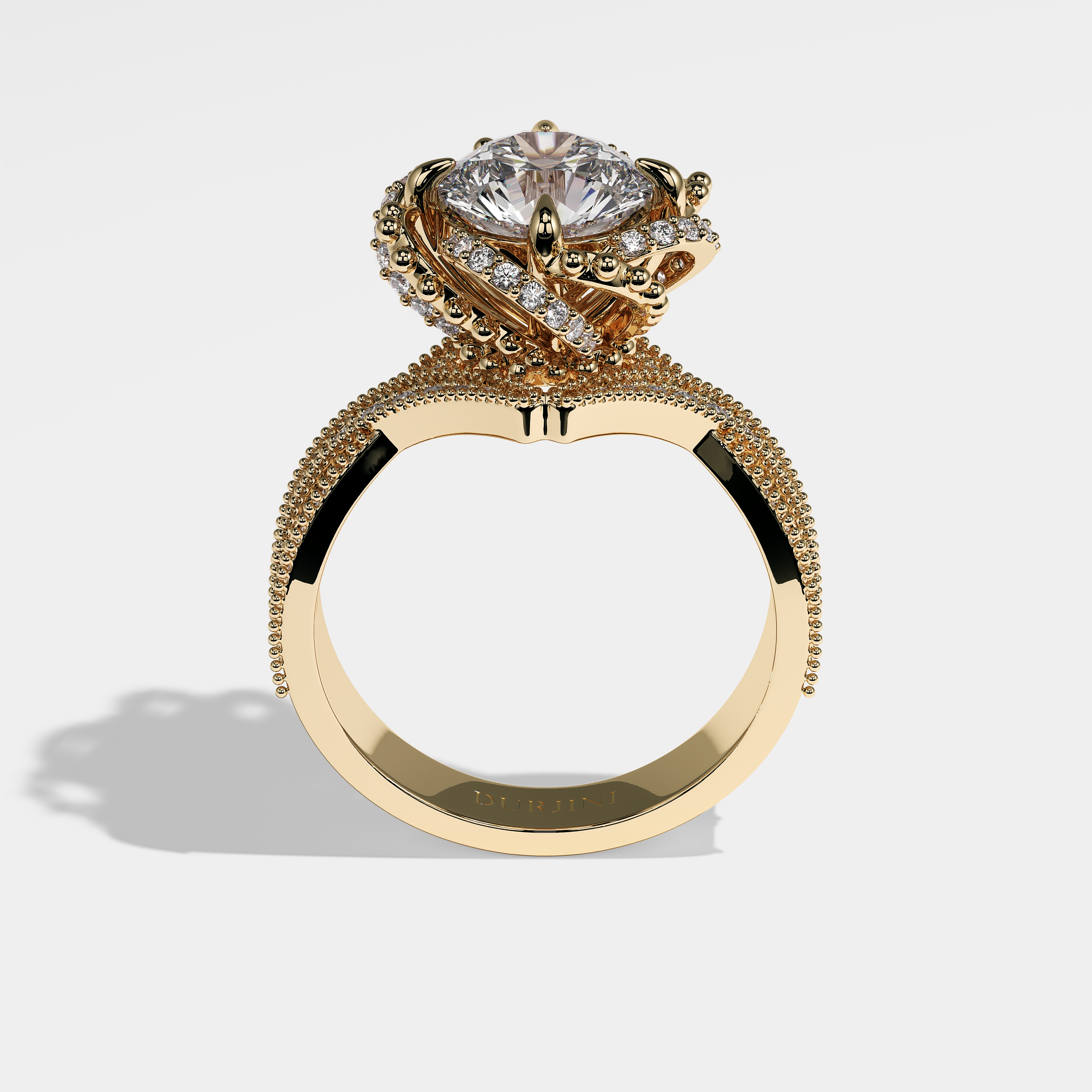 Marigold Diamond Round Brilliant Engagement Ring 18K Yellow Gold 8.00ct