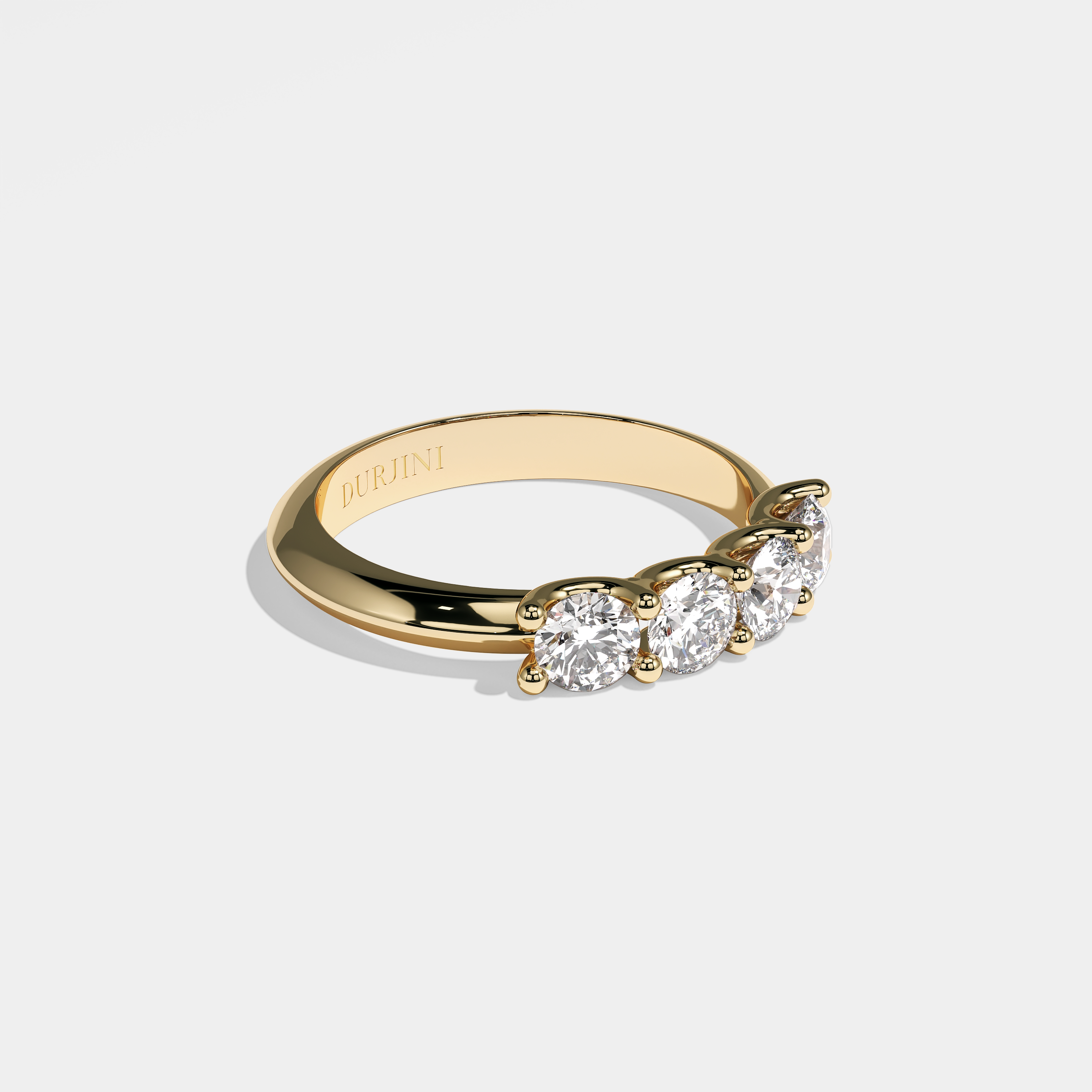 Right View – Kurbãni Durjini Mireille Diamond Round Brilliant Engagement Ring Yellow Gold