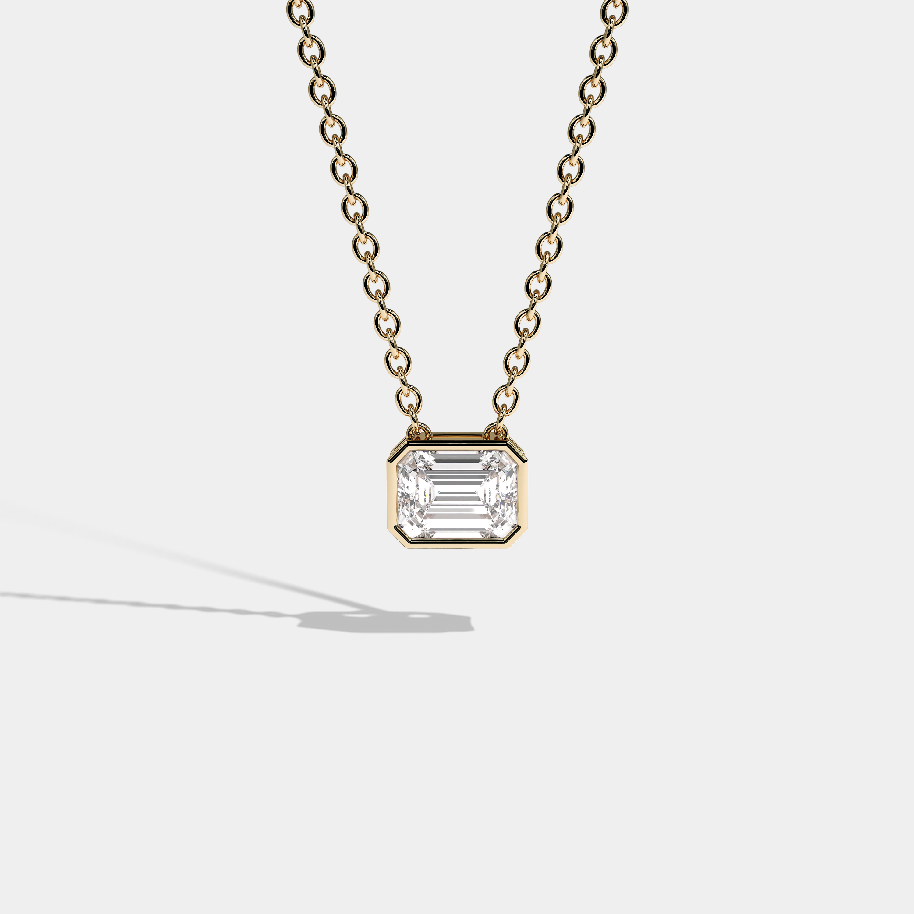 Marielle Diamond Emerald Cut Yellow Gold necklace 3.00ct
