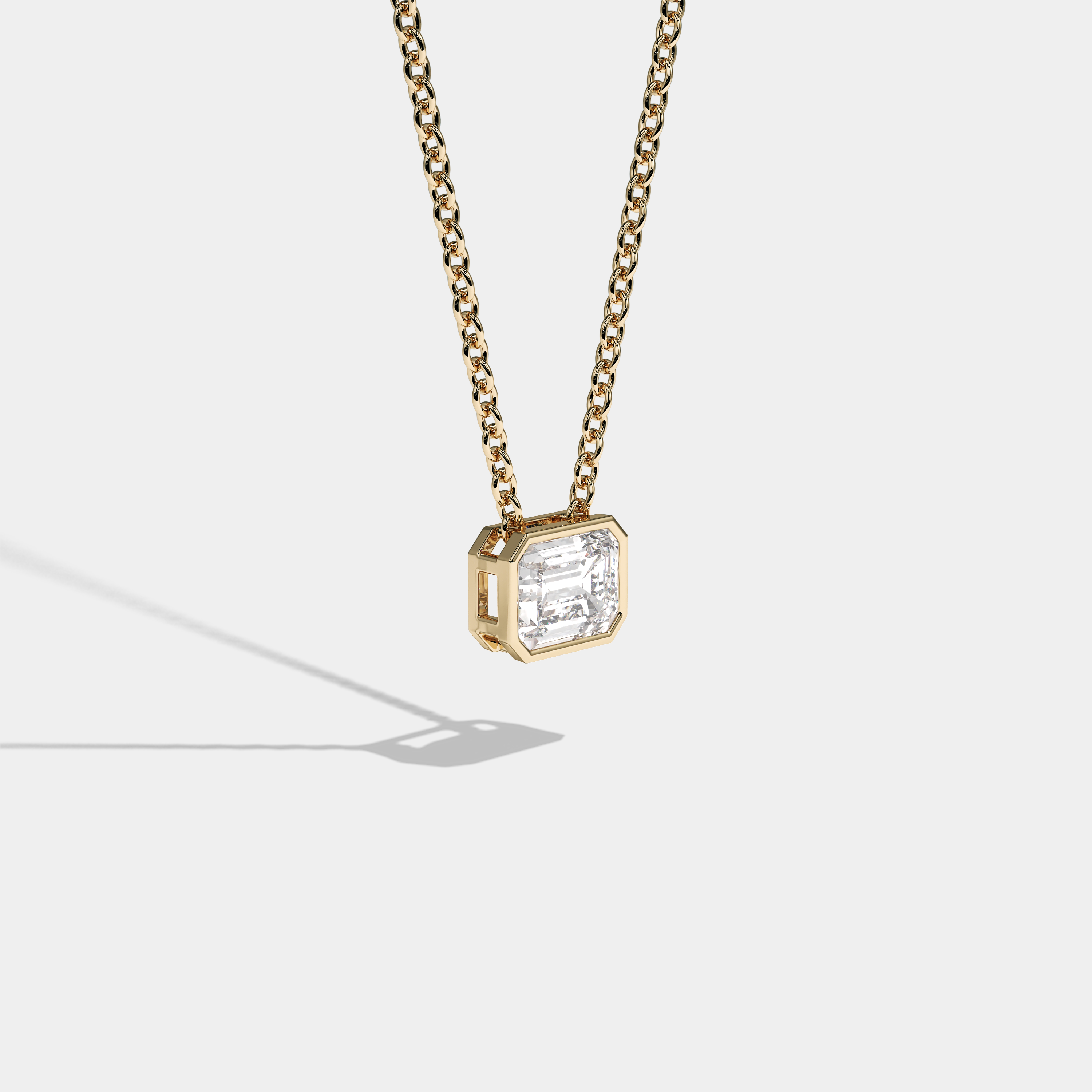 Marielle Diamond Emerald Cut Yellow Gold necklace 3.00ct