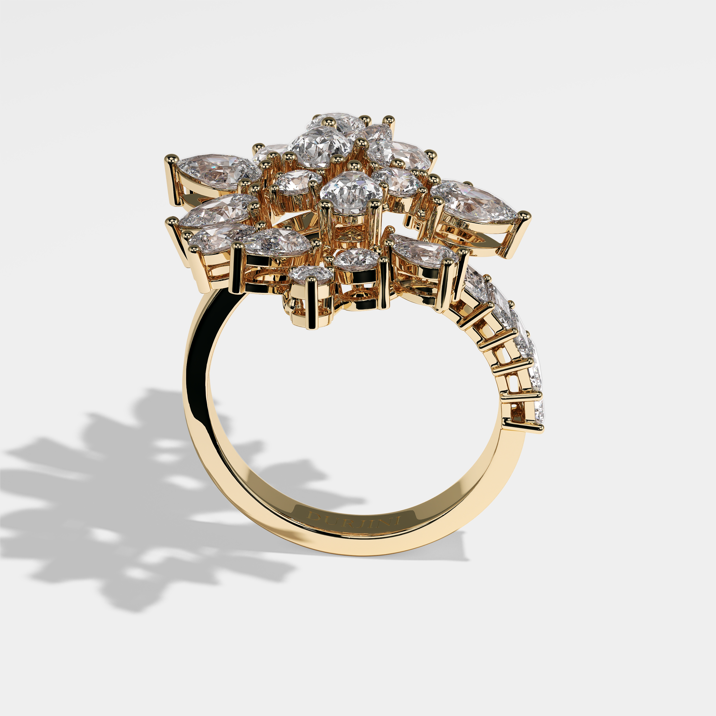 Morrigan Diamond Pear Halo Engagement Ring 18K Yellow Gold 11.00ct
