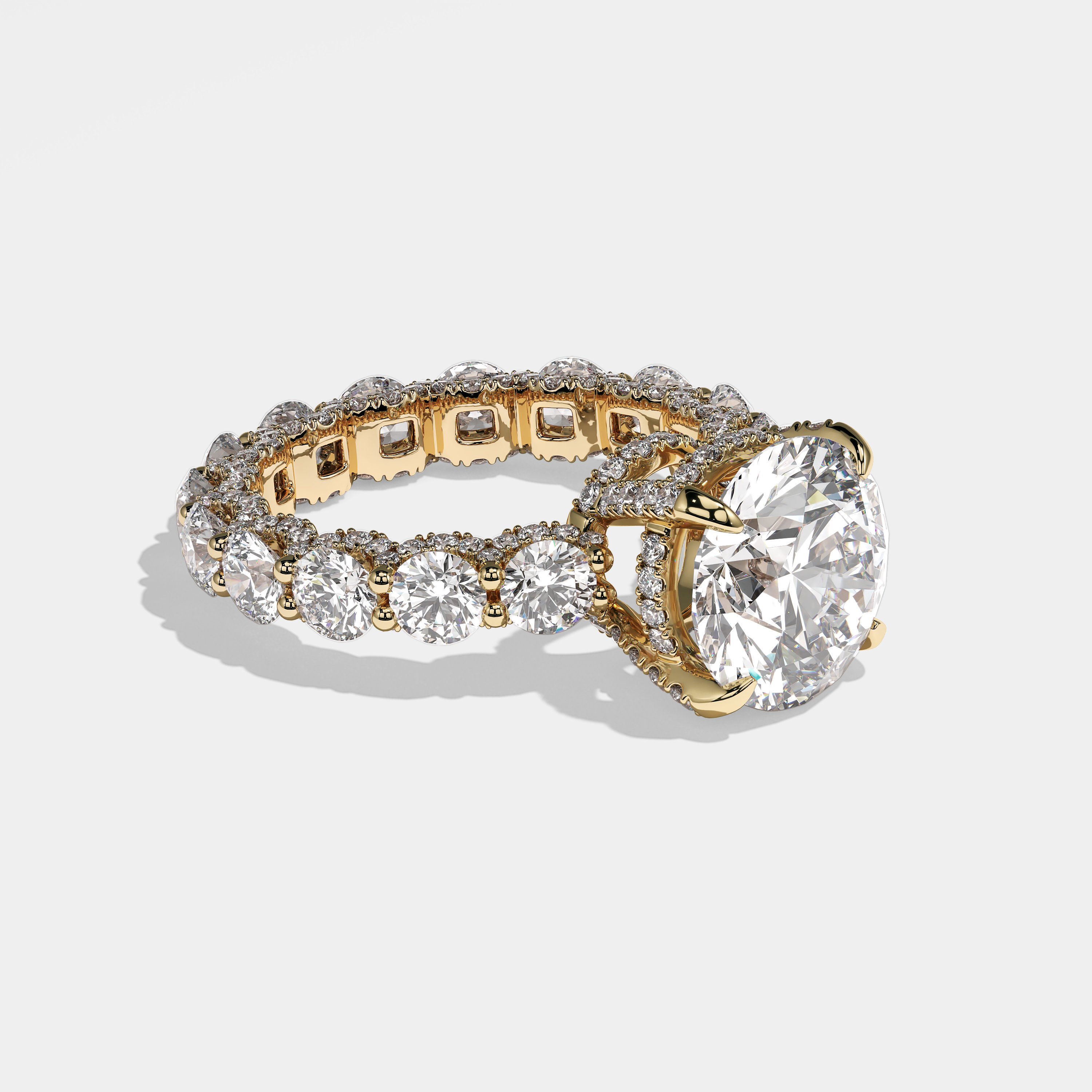 Right View – Kurbãni Durjini Nadine Diamond Round Brilliant Engagement Ring Yellow Gold