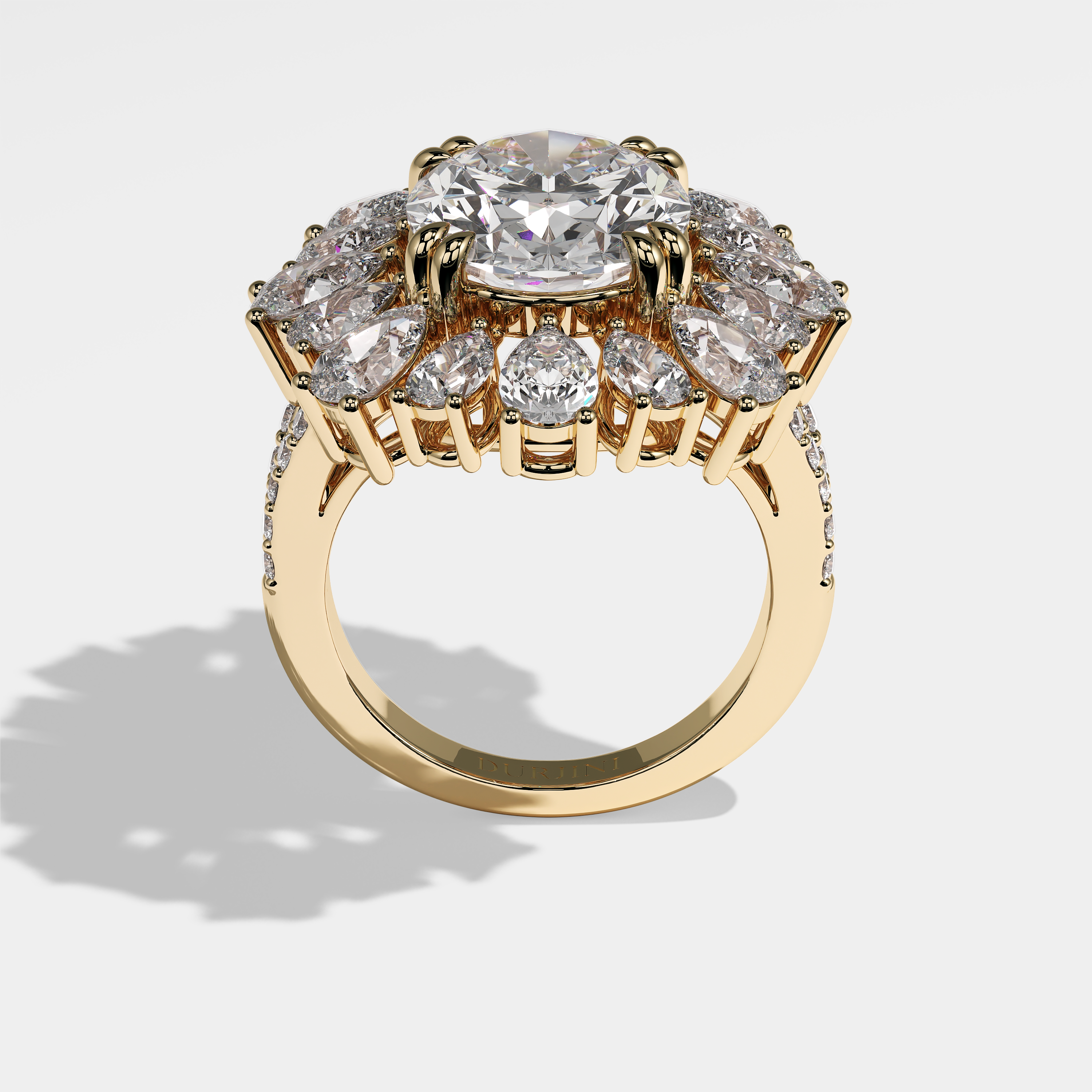 Nellie Diamond Oval Halo Engagement Ring 18K Yellow Gold 63.00ct
