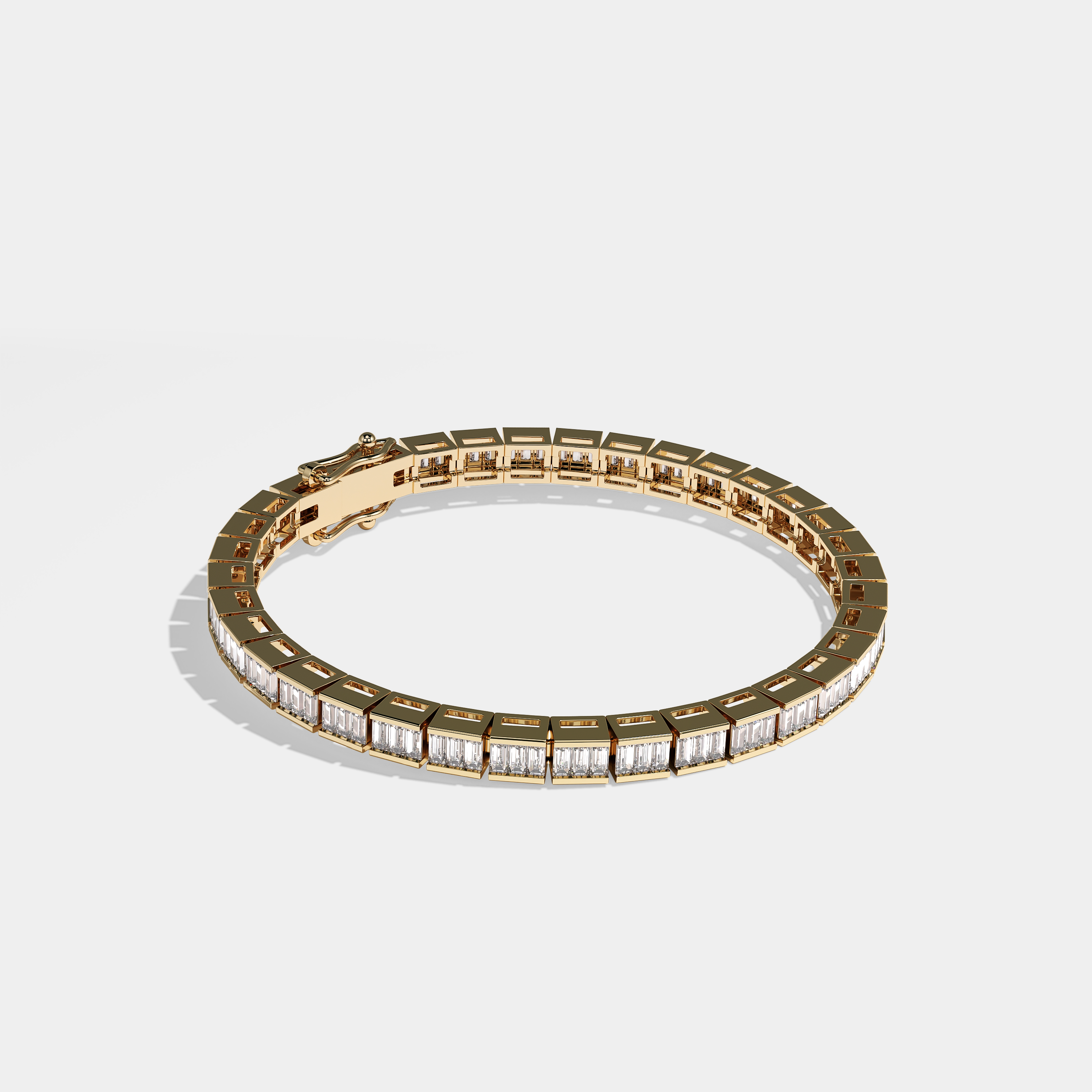 Natty Tennis Bracelet Emerald Cut 18K Yellow Gold 11.00ct