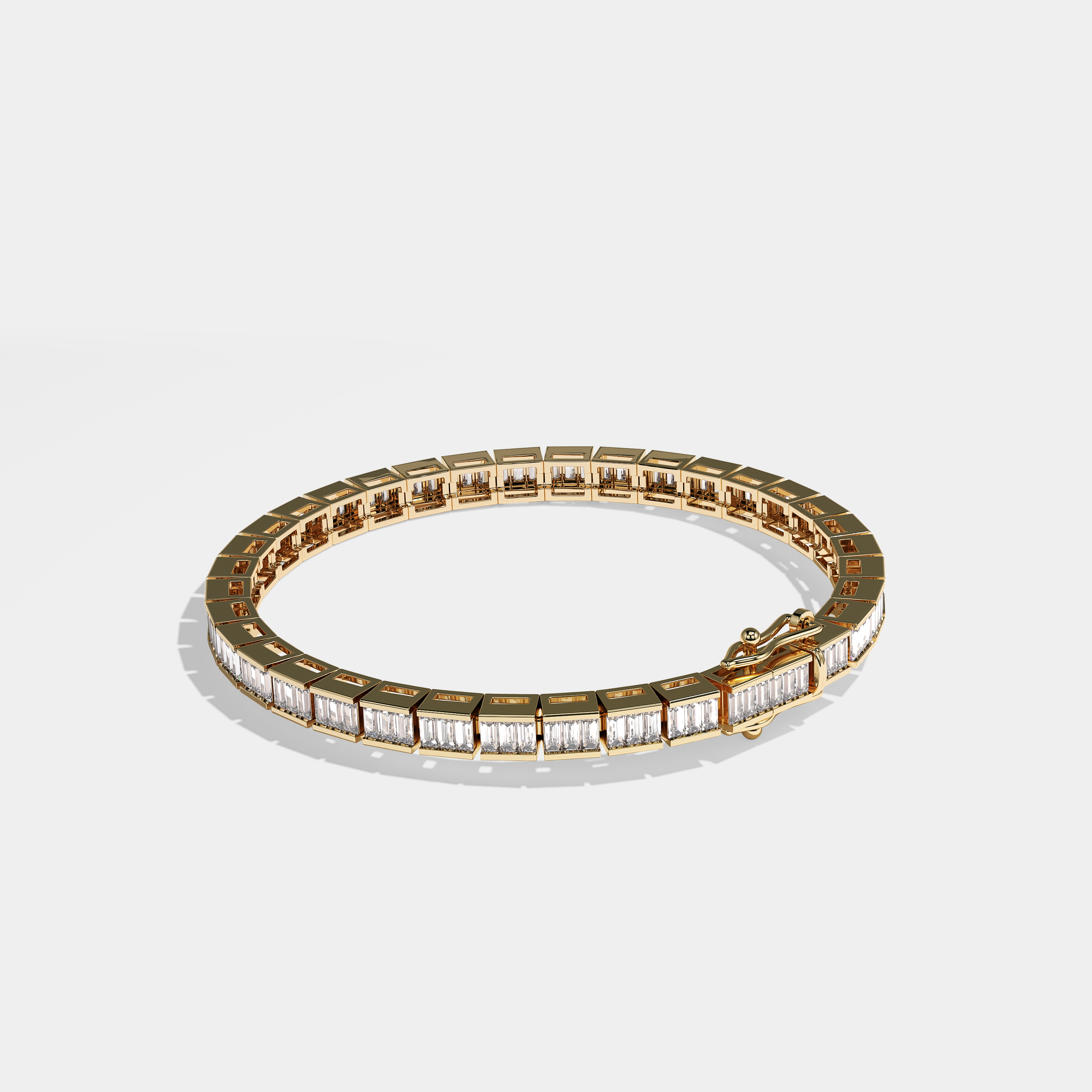 Natty Tennis Bracelet Emerald Cut 18K Yellow Gold 11.00ct