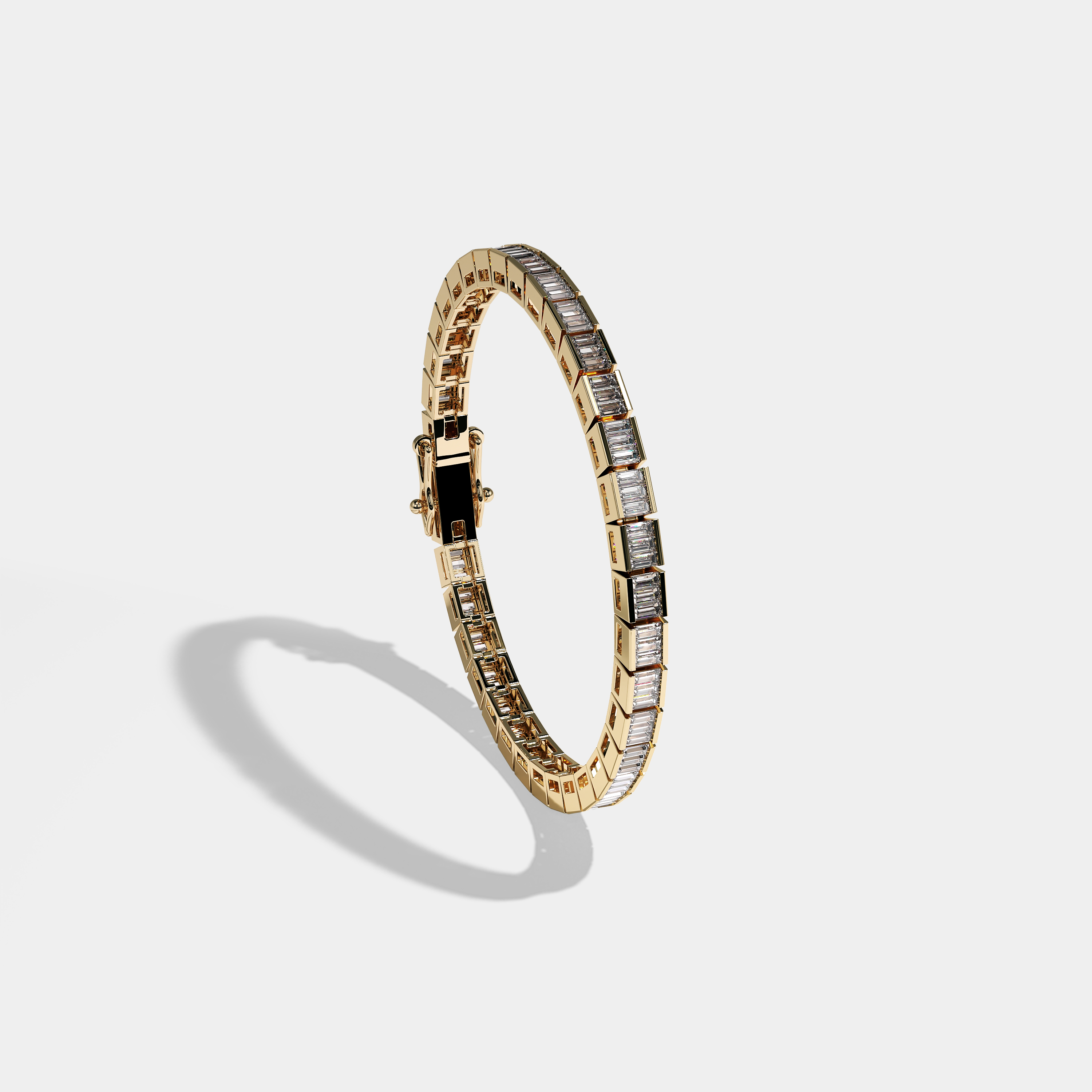 Natty Tennis Bracelet Emerald Cut 18K Yellow Gold 11.00ct