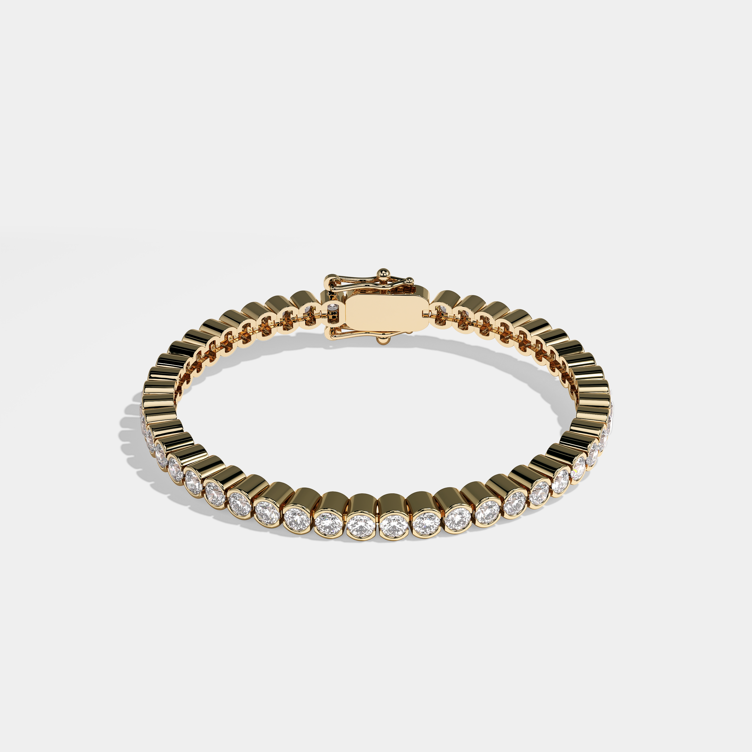 Nessa Diamond Round Brilliant Tennis Bracelet 2MM 18K Yellow Gold 3.50ct