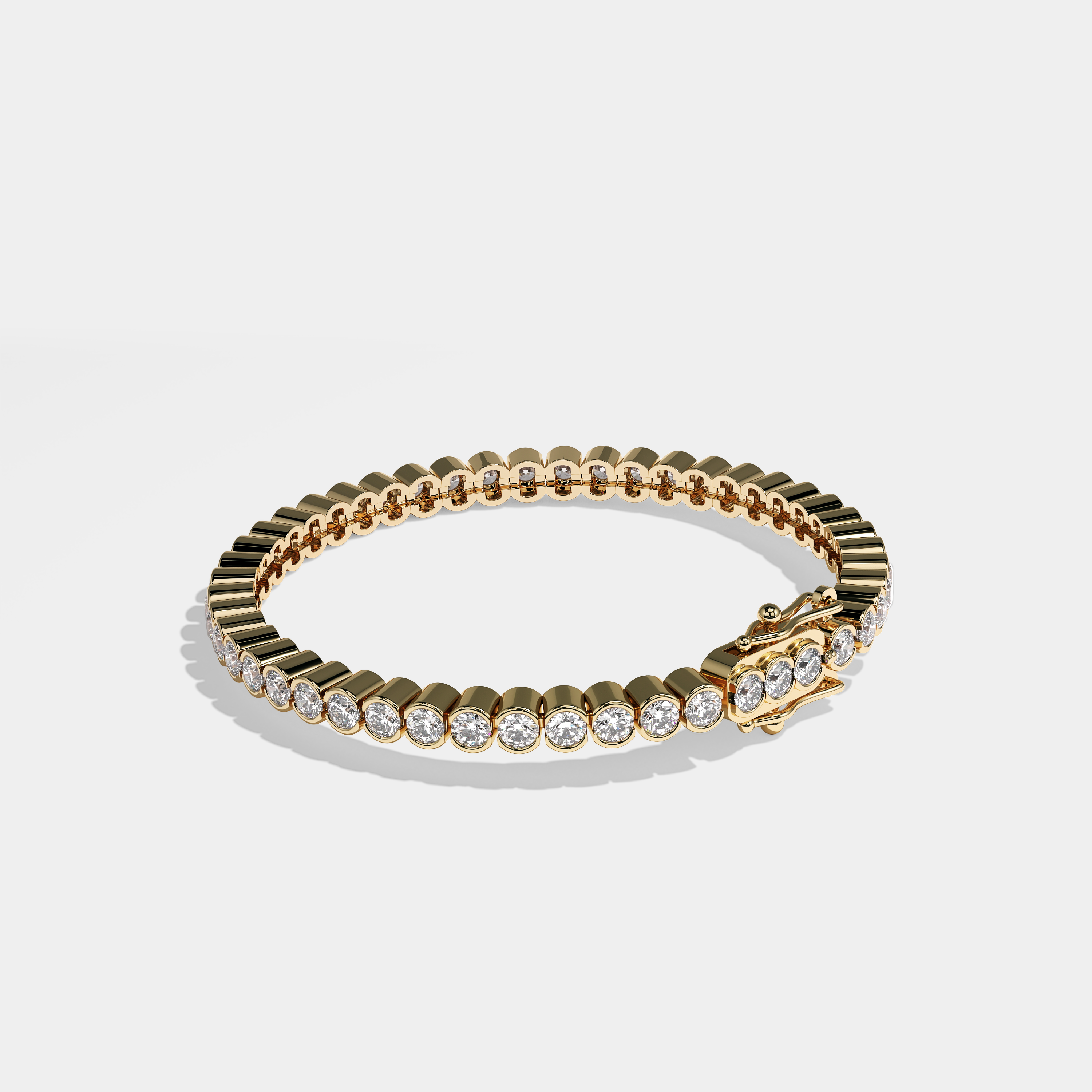 Nessa Diamond Round Brilliant Tennis Bracelet 2MM 18K Yellow Gold 3.50ct