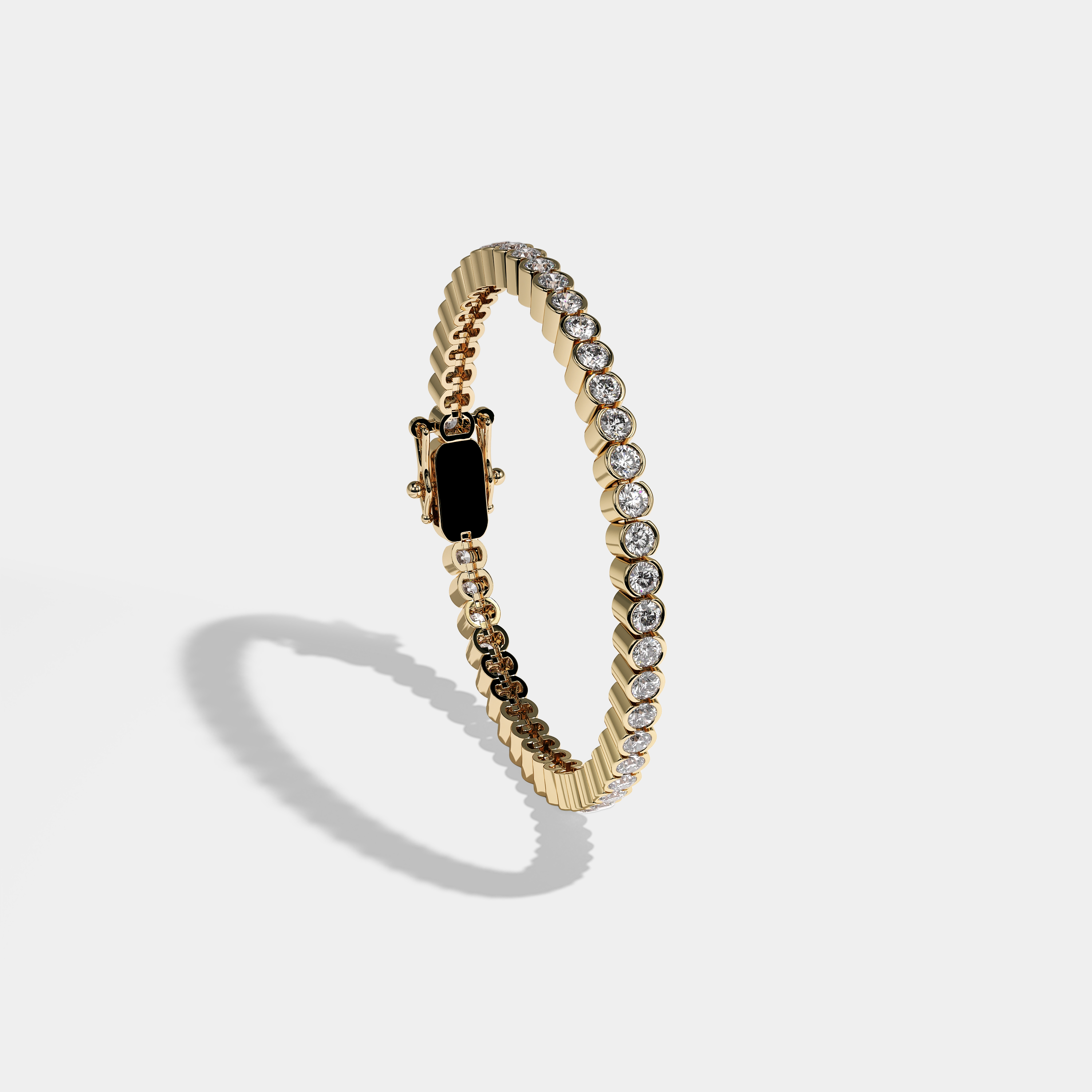 Nessa Diamond Round Brilliant Tennis Bracelet 2MM 18K Yellow Gold 3.50ct