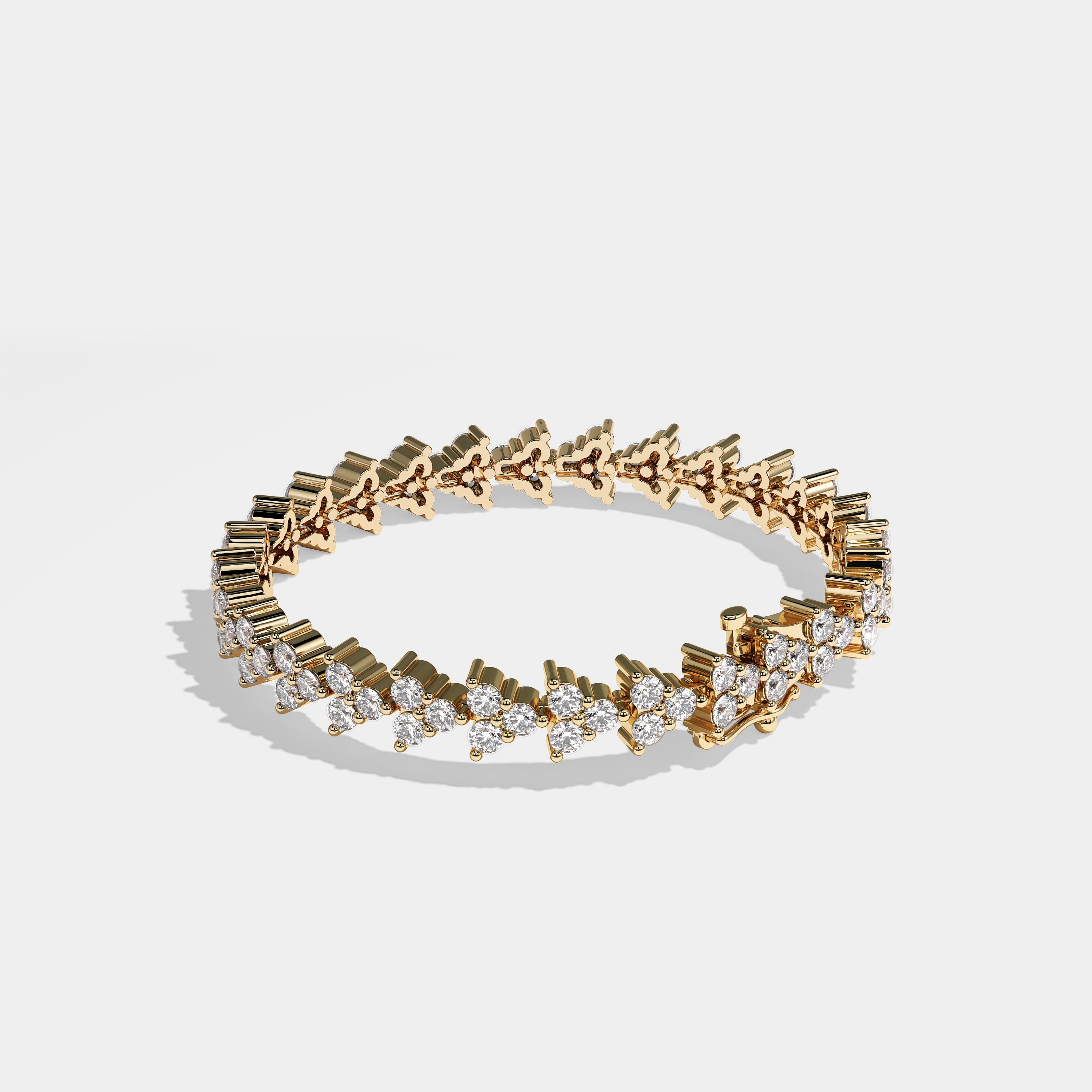 Paola Diamond Round Brilliant Tennis Bracelet 4MM 18K Yellow Gold 5.00ct