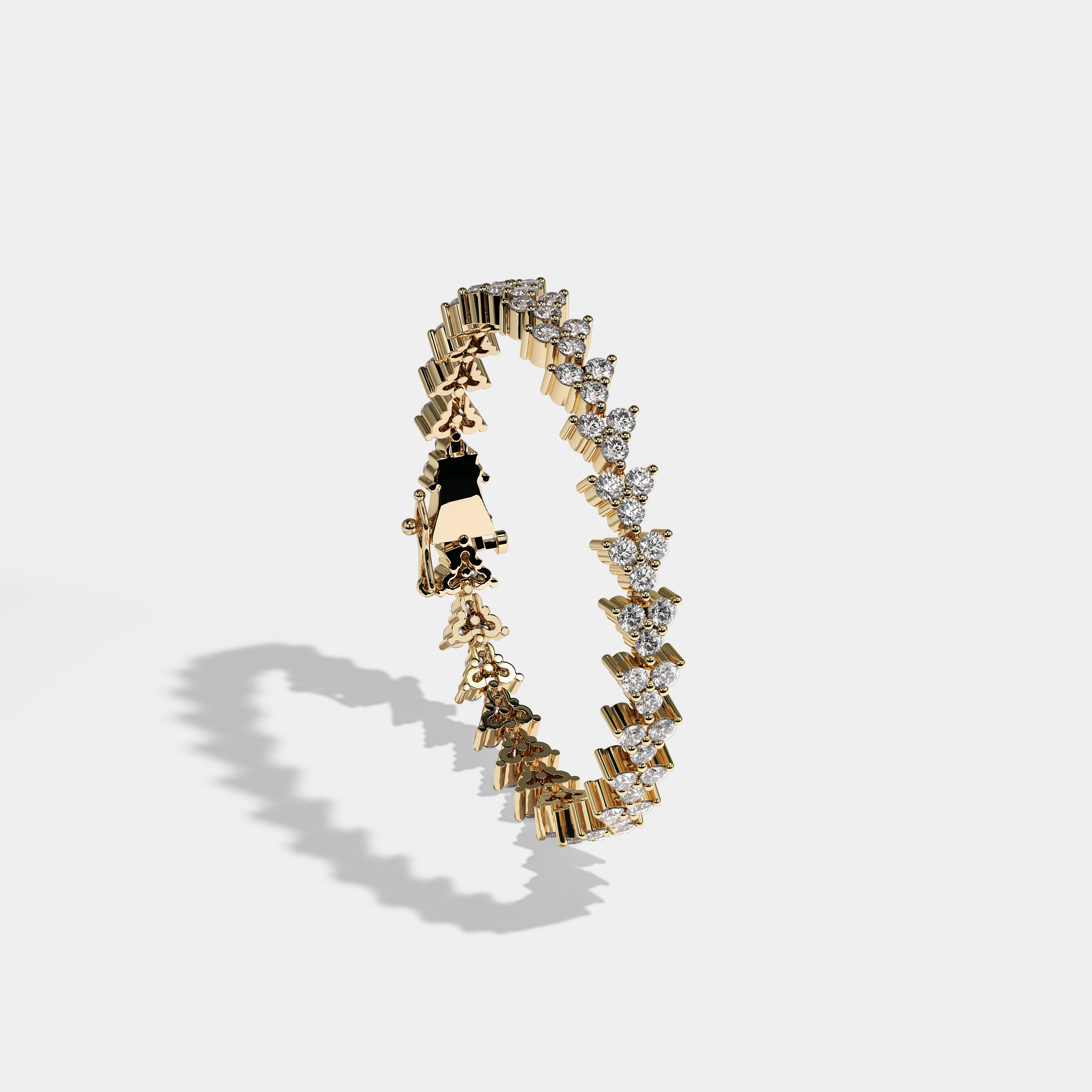 Paola Diamond Round Brilliant Tennis Bracelet 4MM 18K Yellow Gold 5.00ct