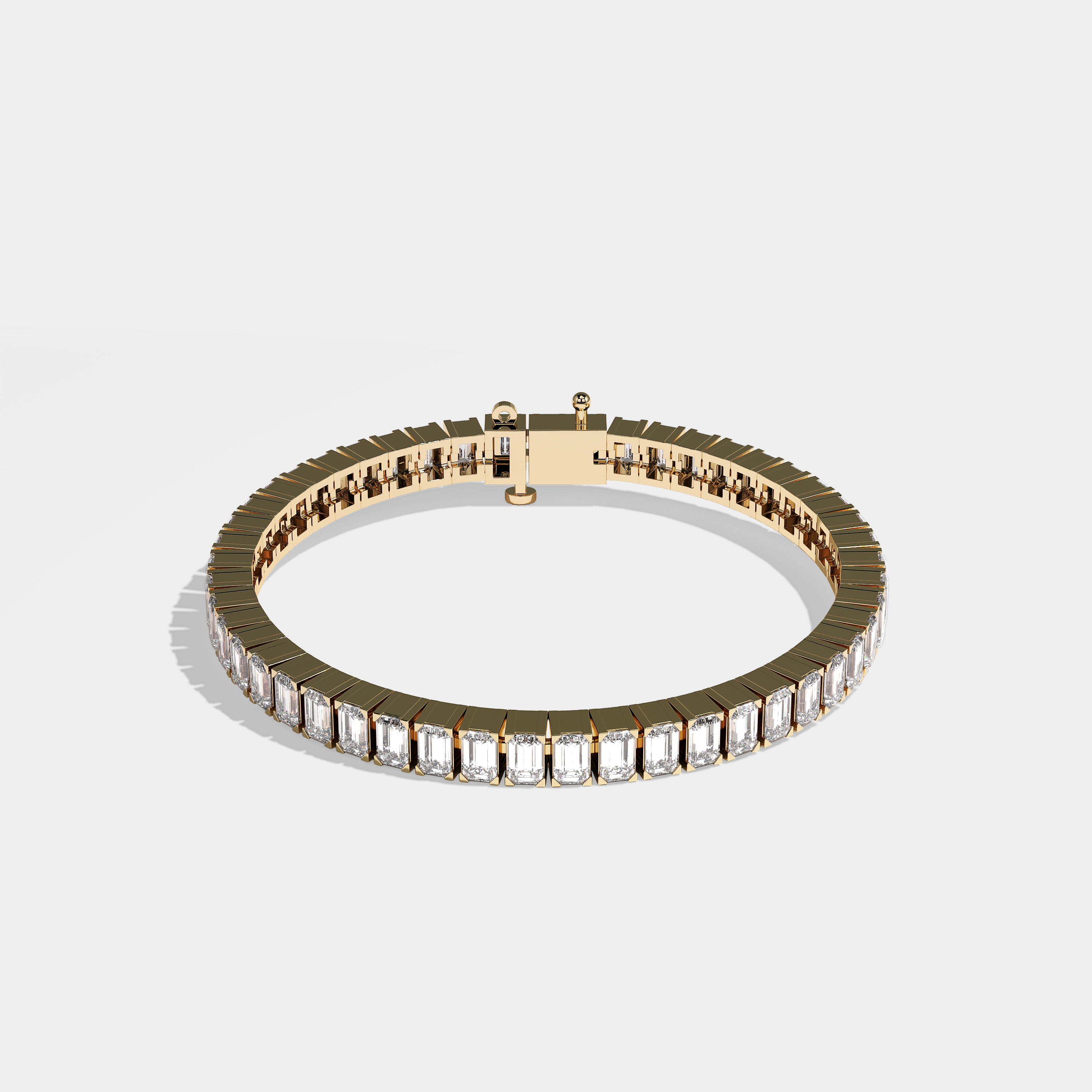 Persephone Tennis Bracelet Emerald Cut 18K Yellow Gold 7.00ct