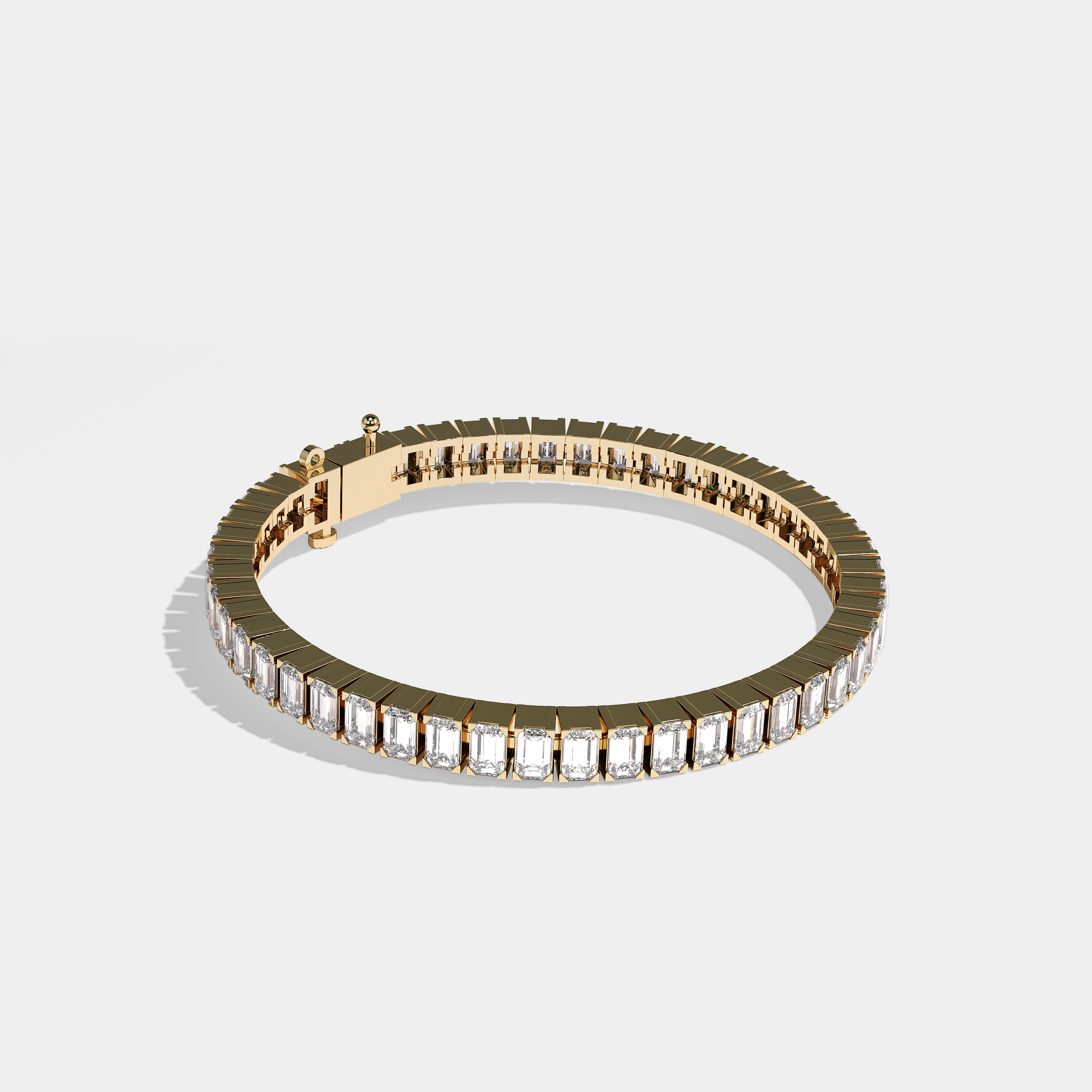 Persephone Tennis Bracelet Emerald Cut 18K Yellow Gold 7.00ct