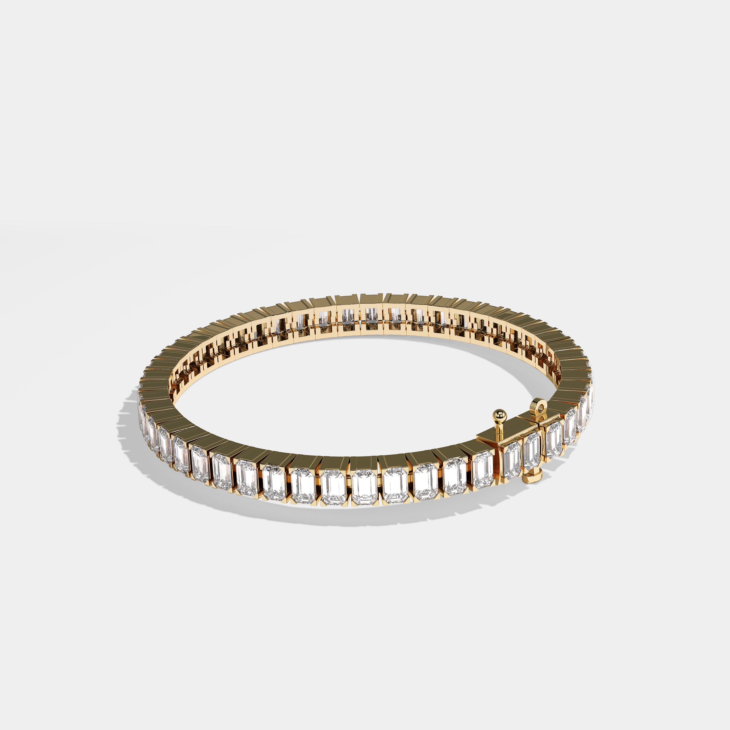 Persephone Tennis Bracelet Emerald Cut 18K Yellow Gold 7.00ct