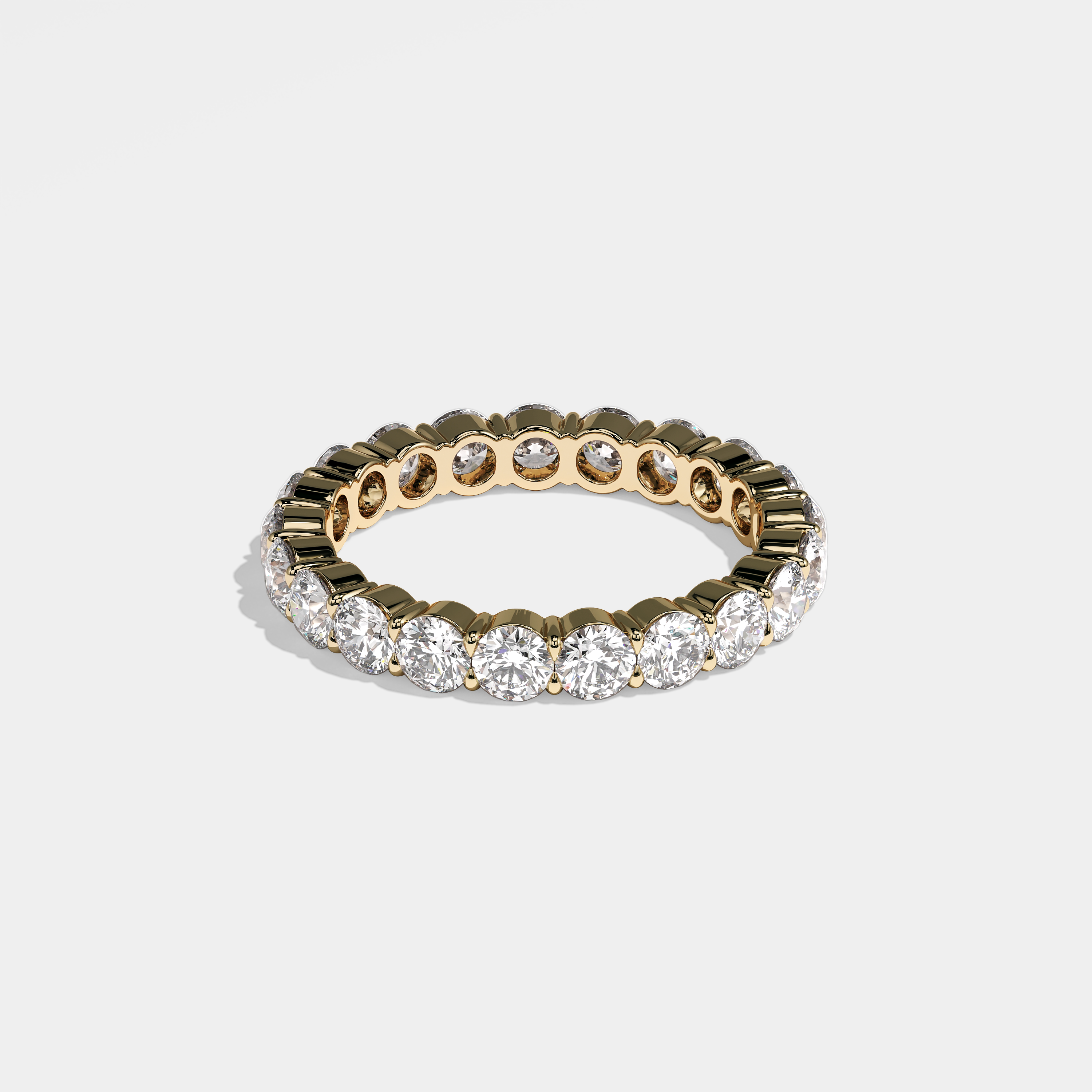 Front View – Kurbãni Durjini Pansy Diamond Round Brilliant Eternity Ring Yellow Gold