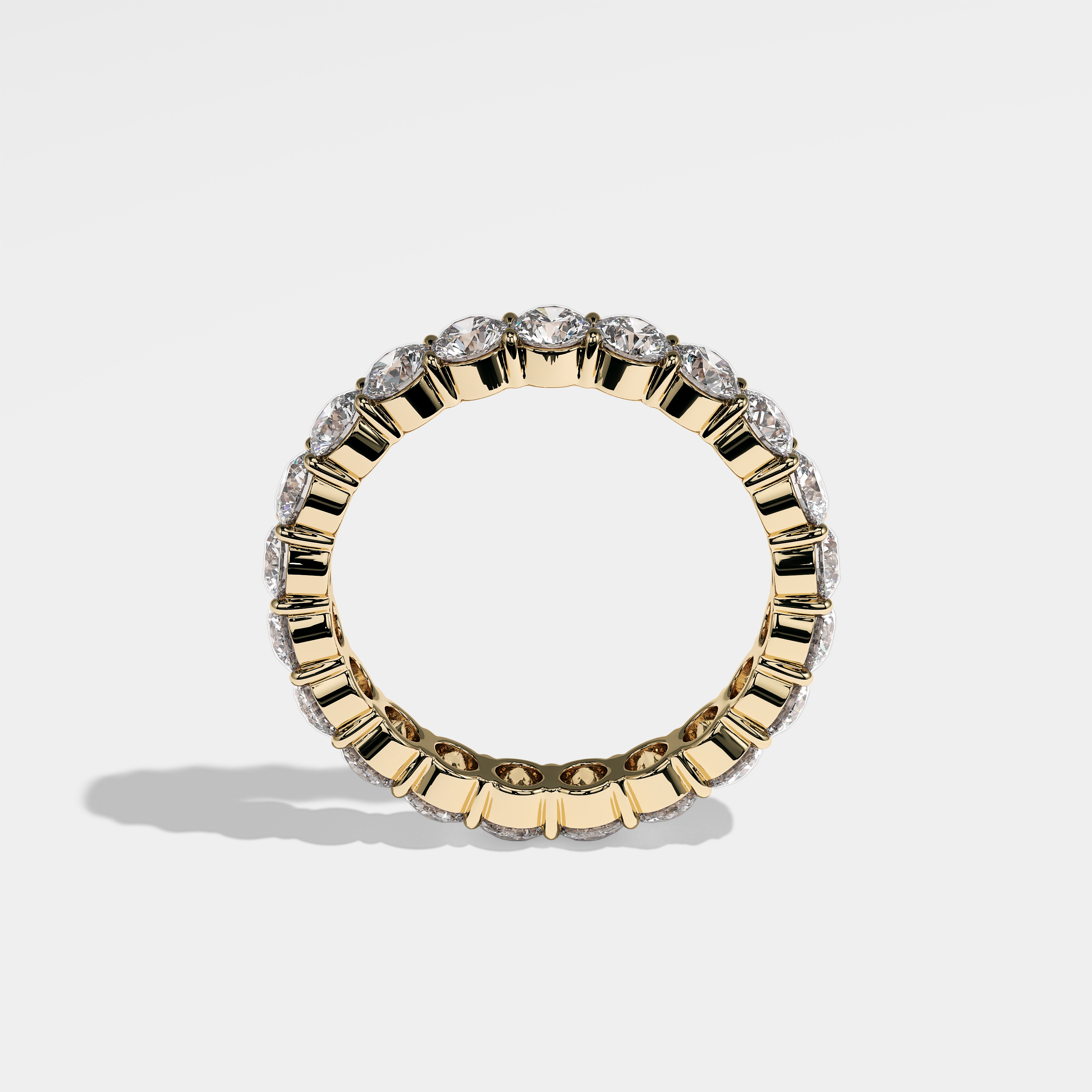 Full View – Kurbãni Durjini Pansy Diamond Round Brilliant Eternity Ring Yellow Gold