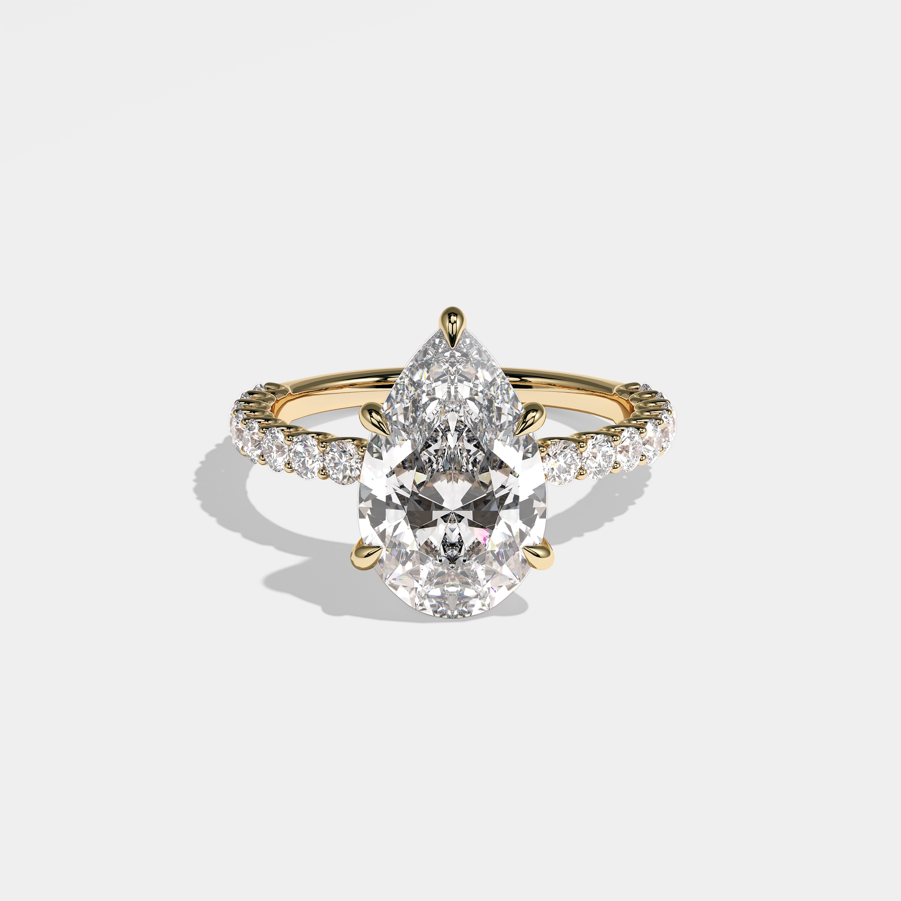 Portia Diamond Pear Halo Engagement Ring 18K Yellow Gold 7.00ct