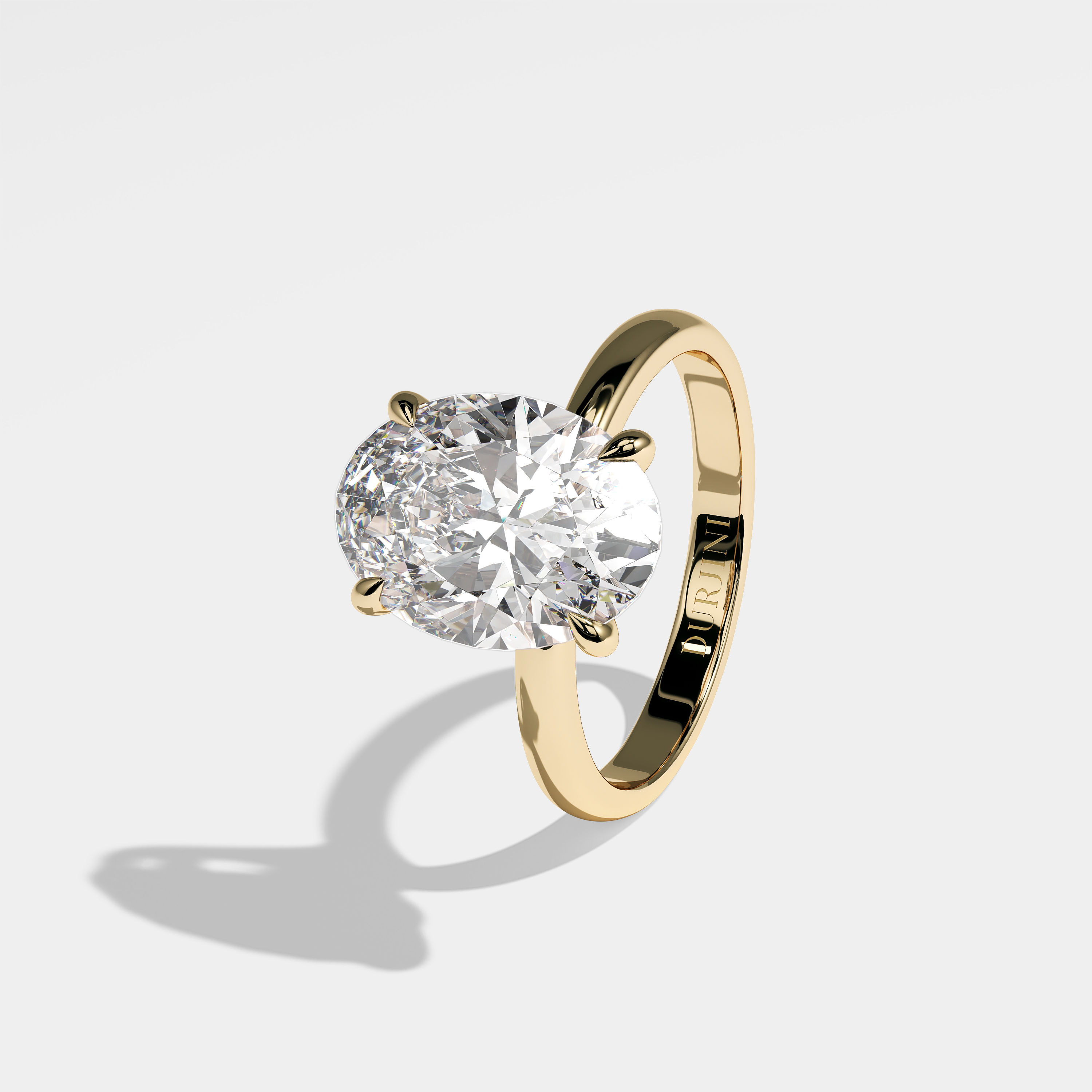 Yolanda Diamond Oval Halo Engagement Ring 18K Yellow Gold 5.00ct