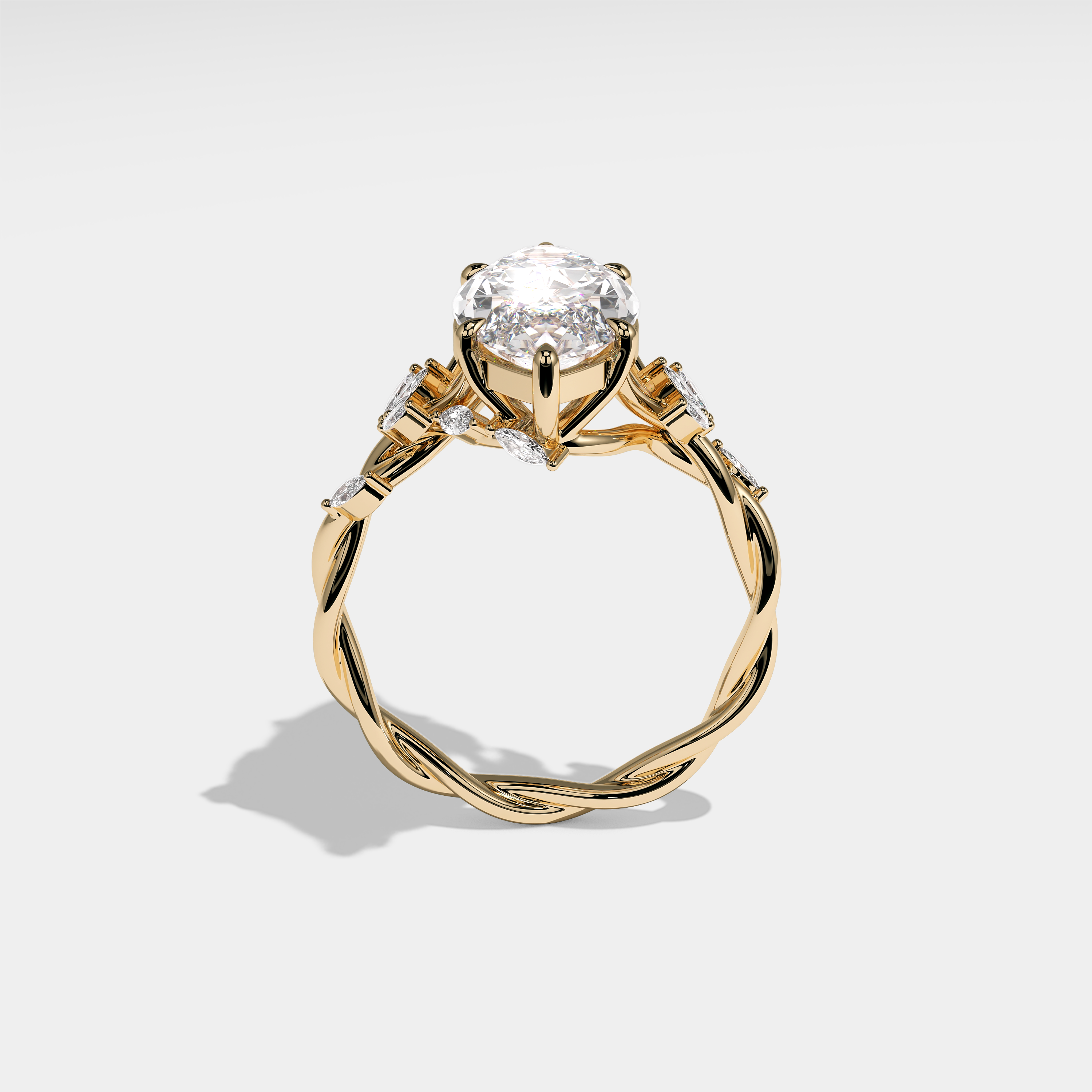 Mixi Diamond Marquise Engagement Ring 18K Yellow Gold 10.00ct