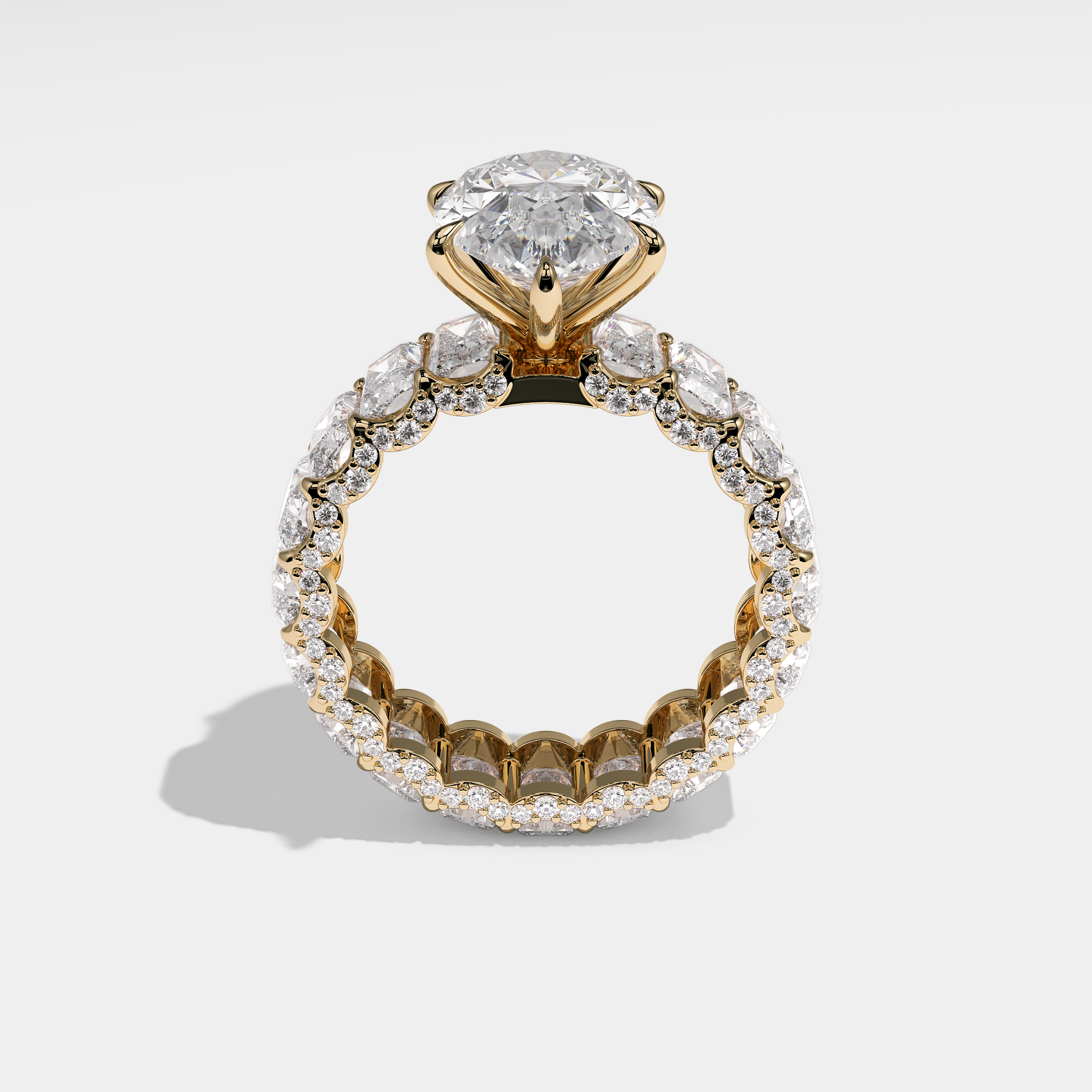 Vela Diamond Pear Halo Engagement Ring 18K Yellow Gold 20.00ct