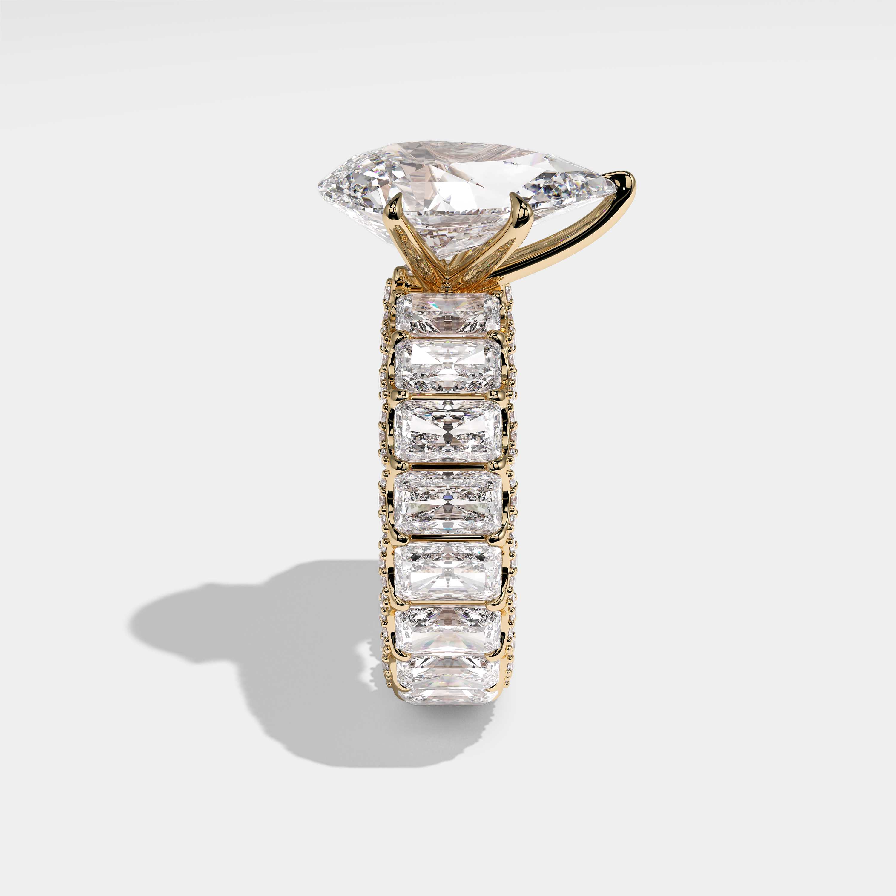 Vela Diamond Pear Halo Engagement Ring 18K Yellow Gold 20.00ct