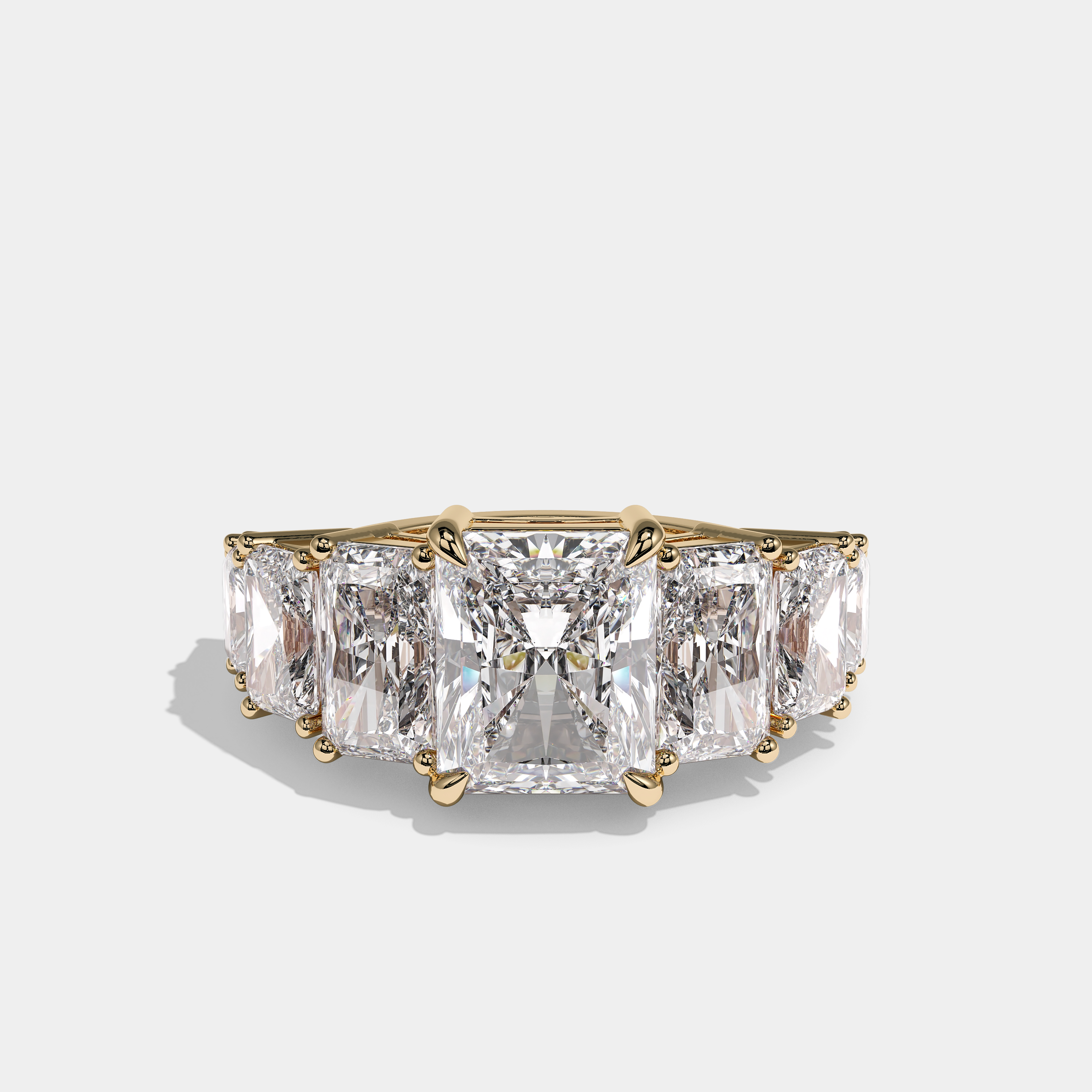 Taurus Diamond Radiant Engagement Ring 18K Yellow Gold 10.00ct