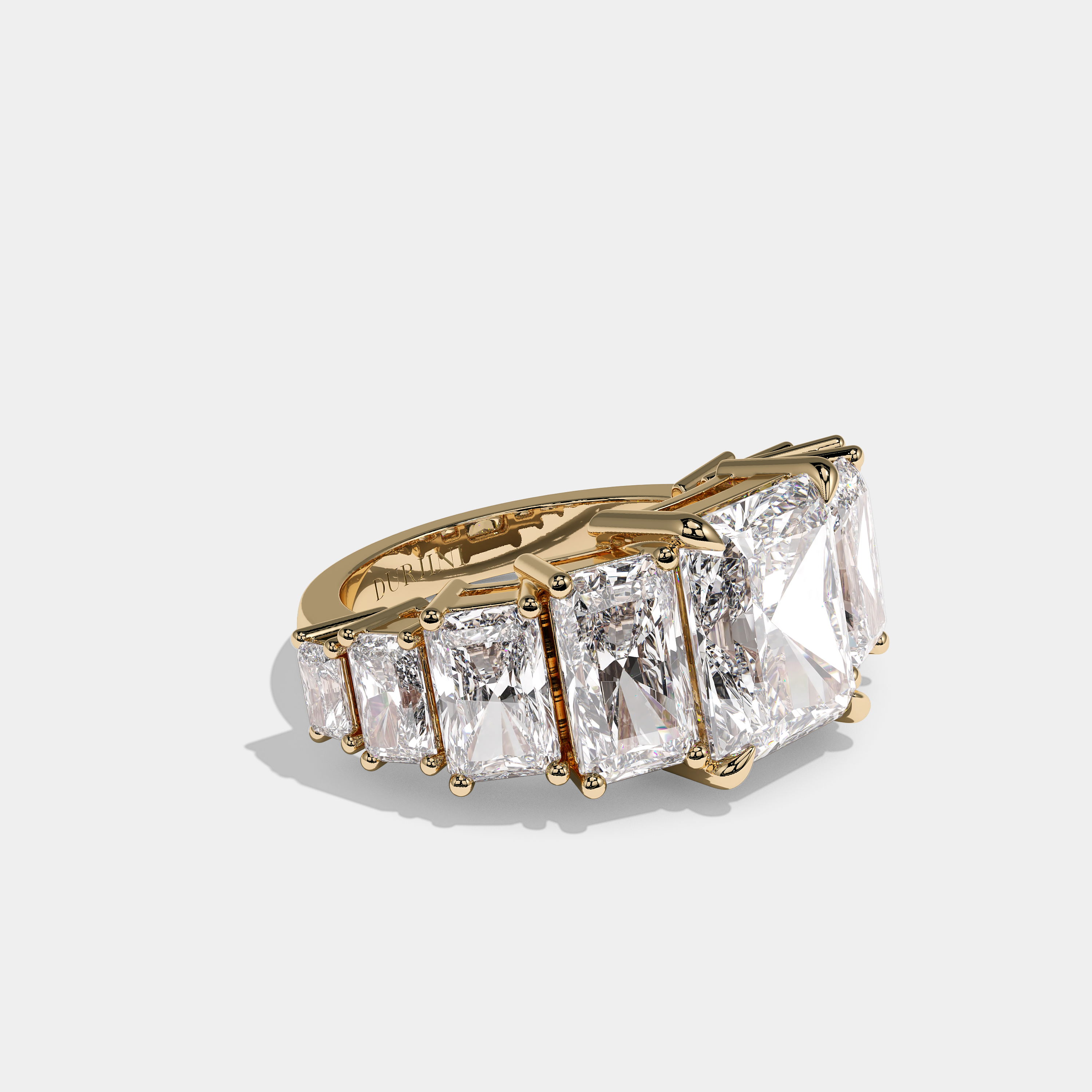Right View – Kurbãni Durjini Taurus Diamond Radiant Engagement Ring Yellow Gold