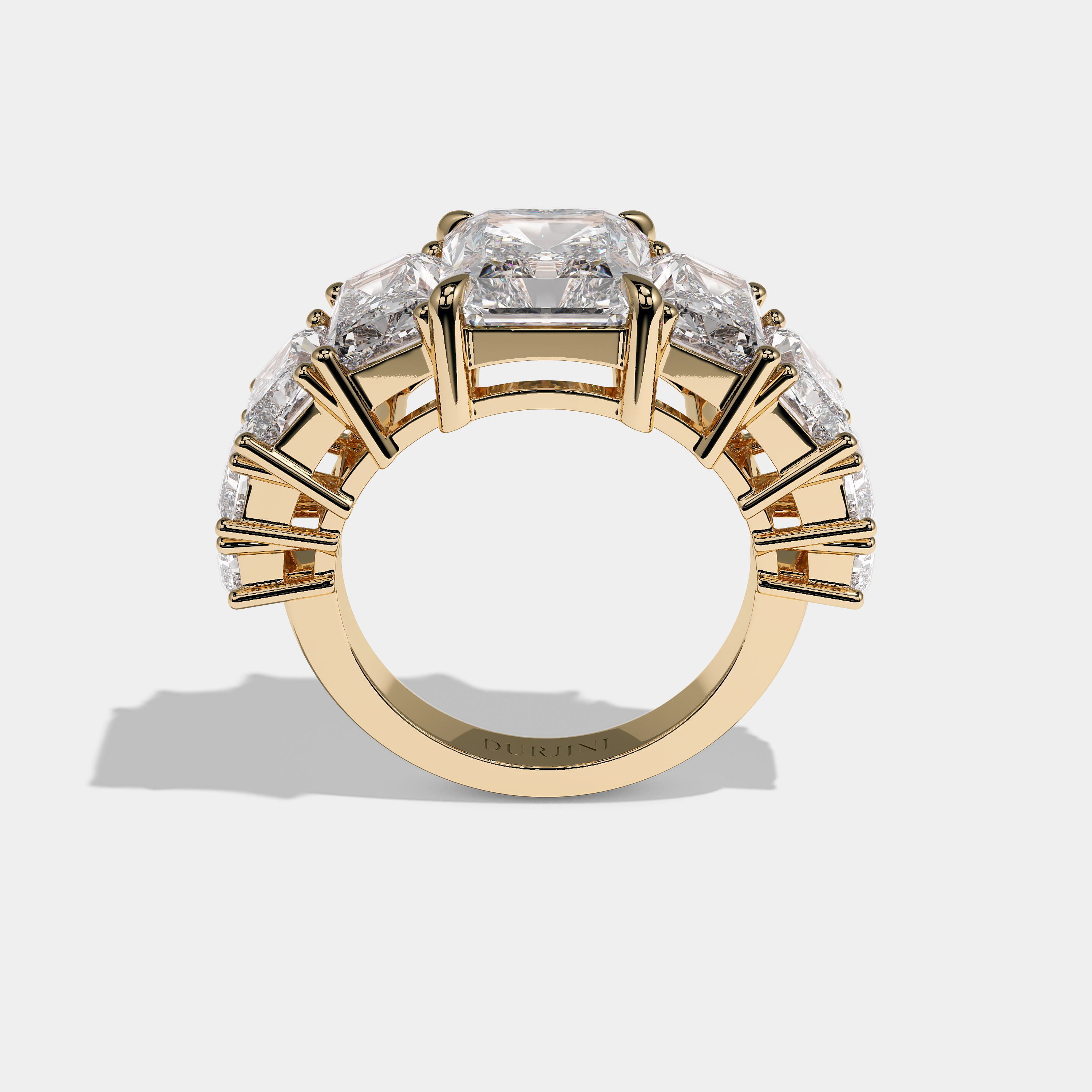 Taurus Diamond Radiant Engagement Ring 18K Yellow Gold 10.00ct