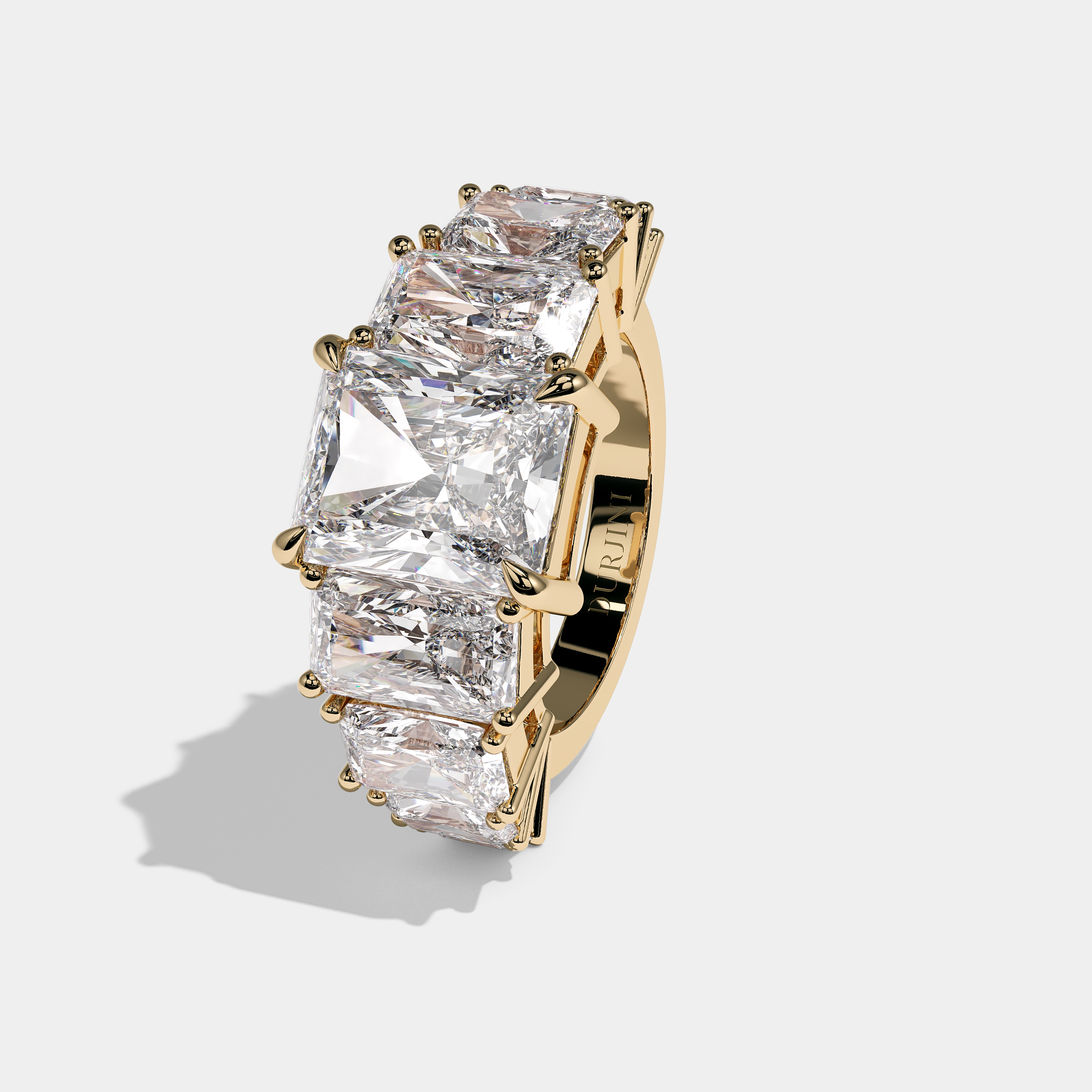 Taurus Diamond Radiant Engagement Ring 18K Yellow Gold 10.00ct