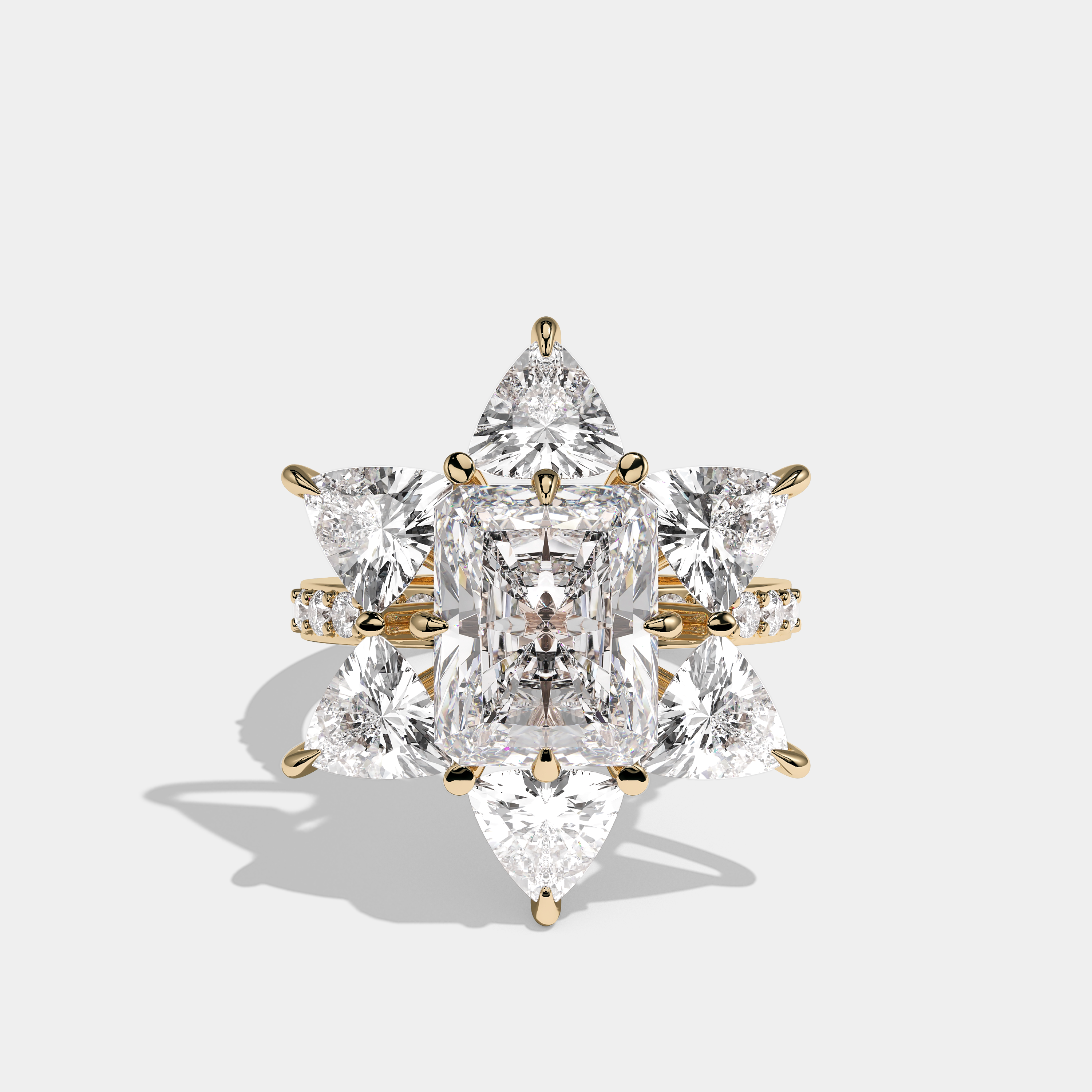 Nikki Diamond Radiant Cut Halo Engagement Ring 18K Yellow Gold 20.00ct