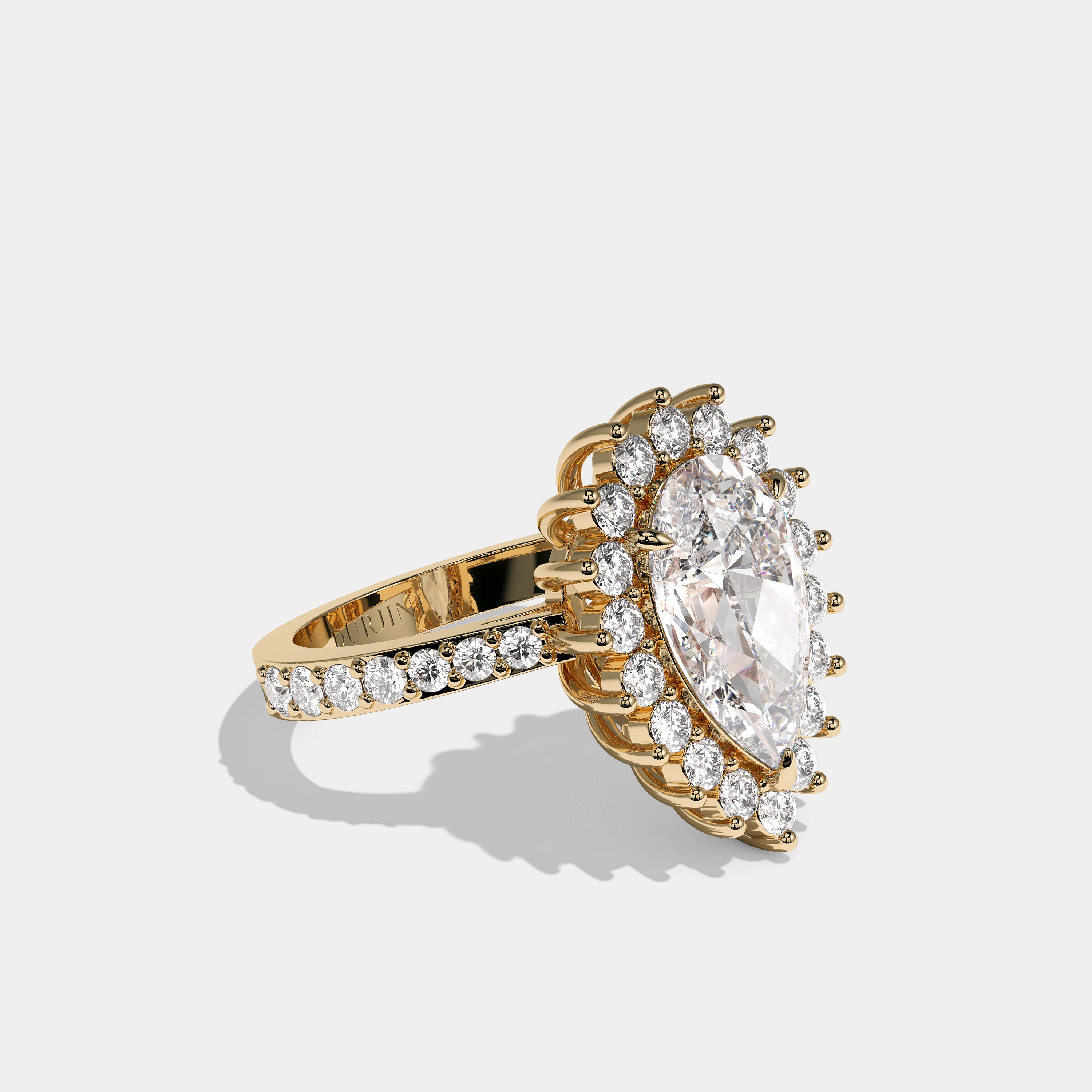 Lisa Diamond Pear Cut Halo Engagement Ring 18K Yellow Gold 20.00ct