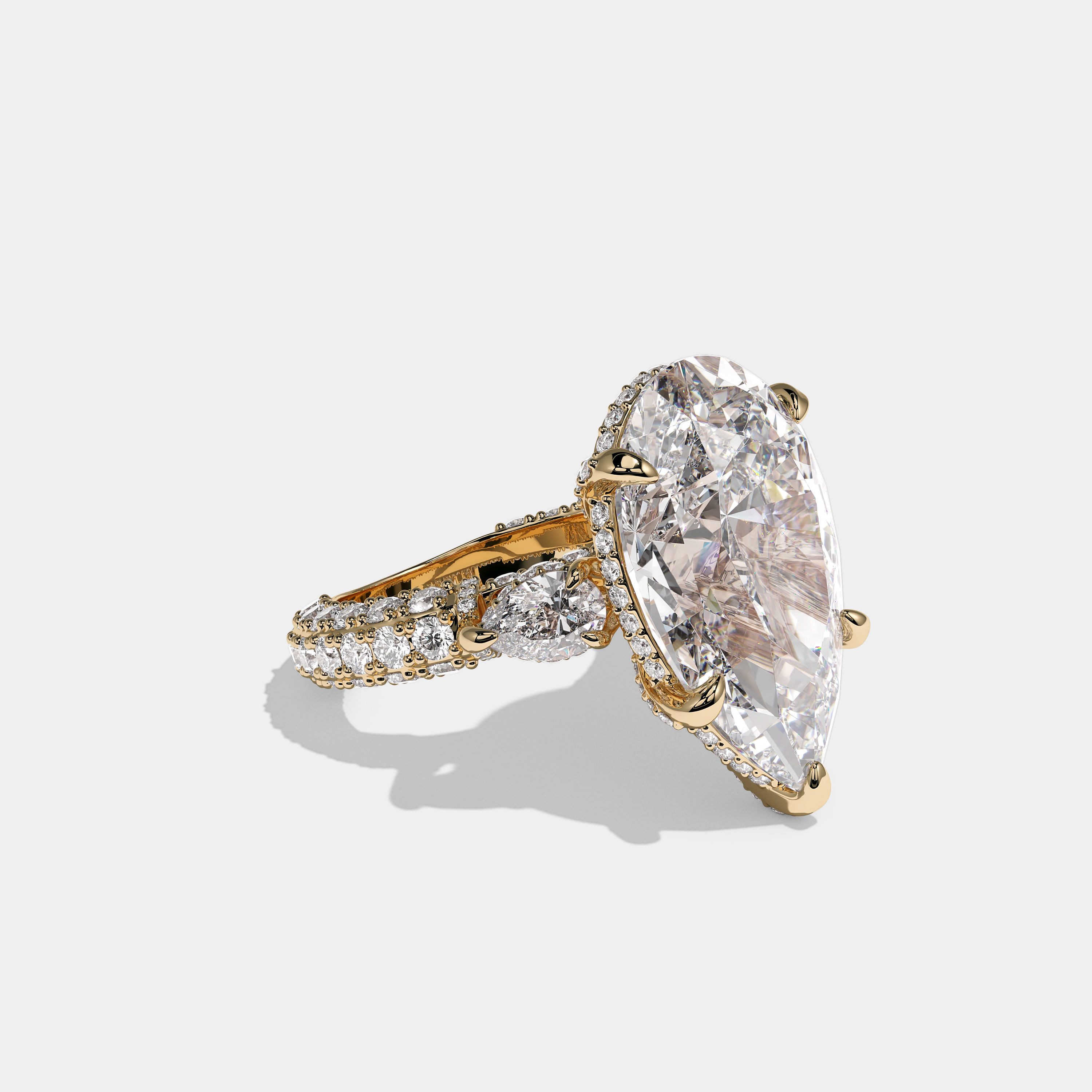 Alexandra Elanor Diamond Oval Halo Engagement Ring 18K Yellow Gold 9.00ct