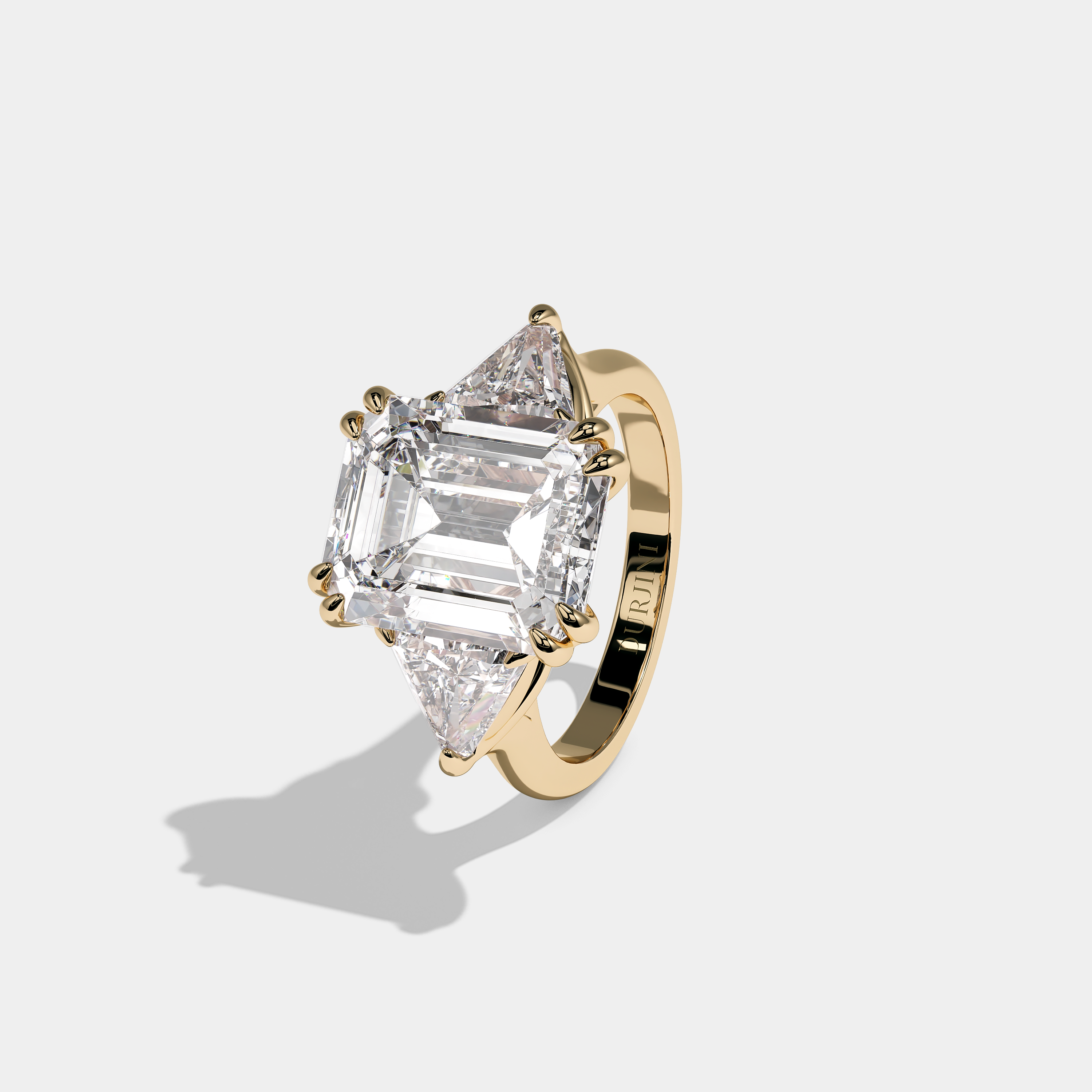 Left View – Kurbãni Durjini Duche Solennel Diamond Emerald Halo Engagement Ring