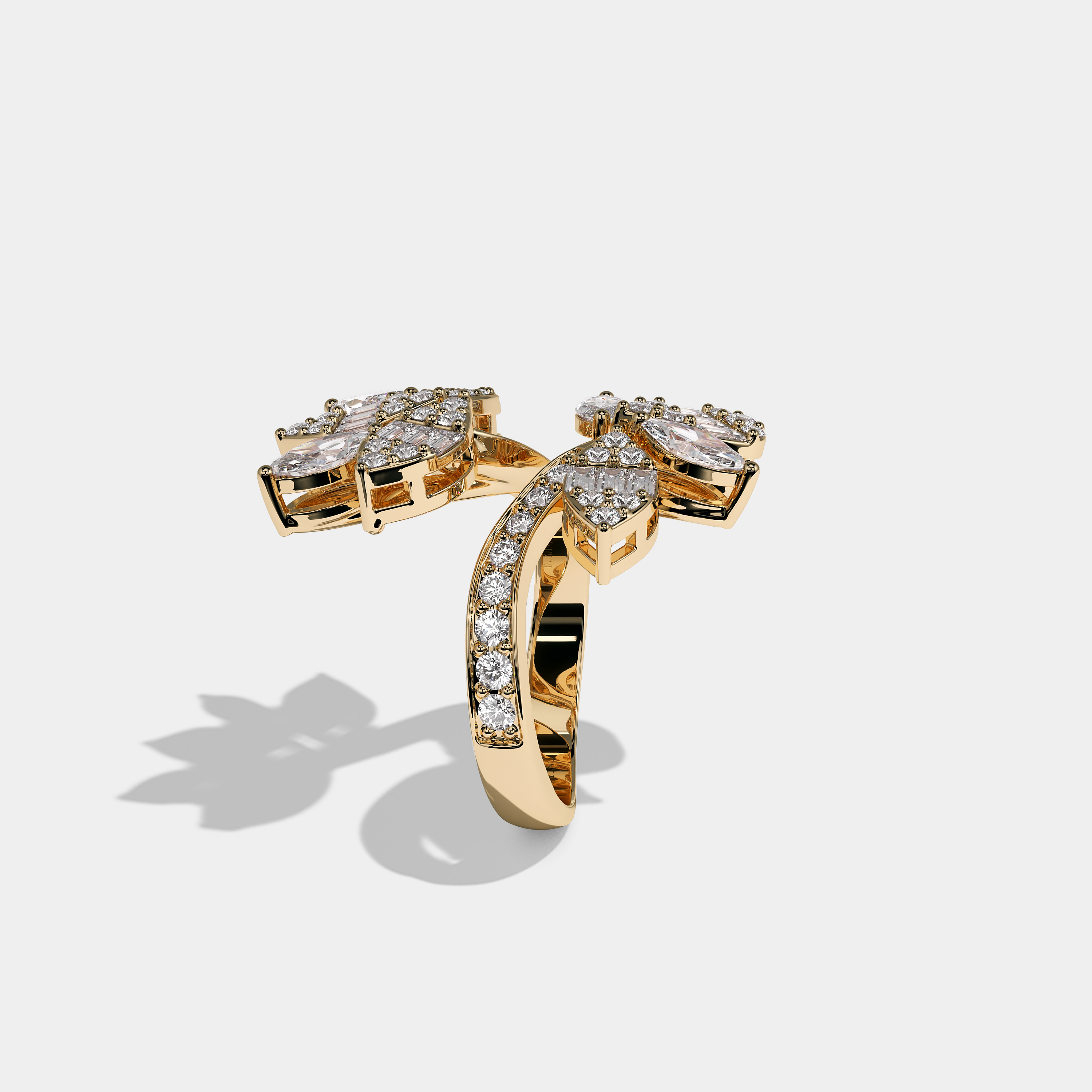 Side View – Kurbãni Durjini Charlotte Lumiere Diamond Marquise Engagement Ring Yellow Gold