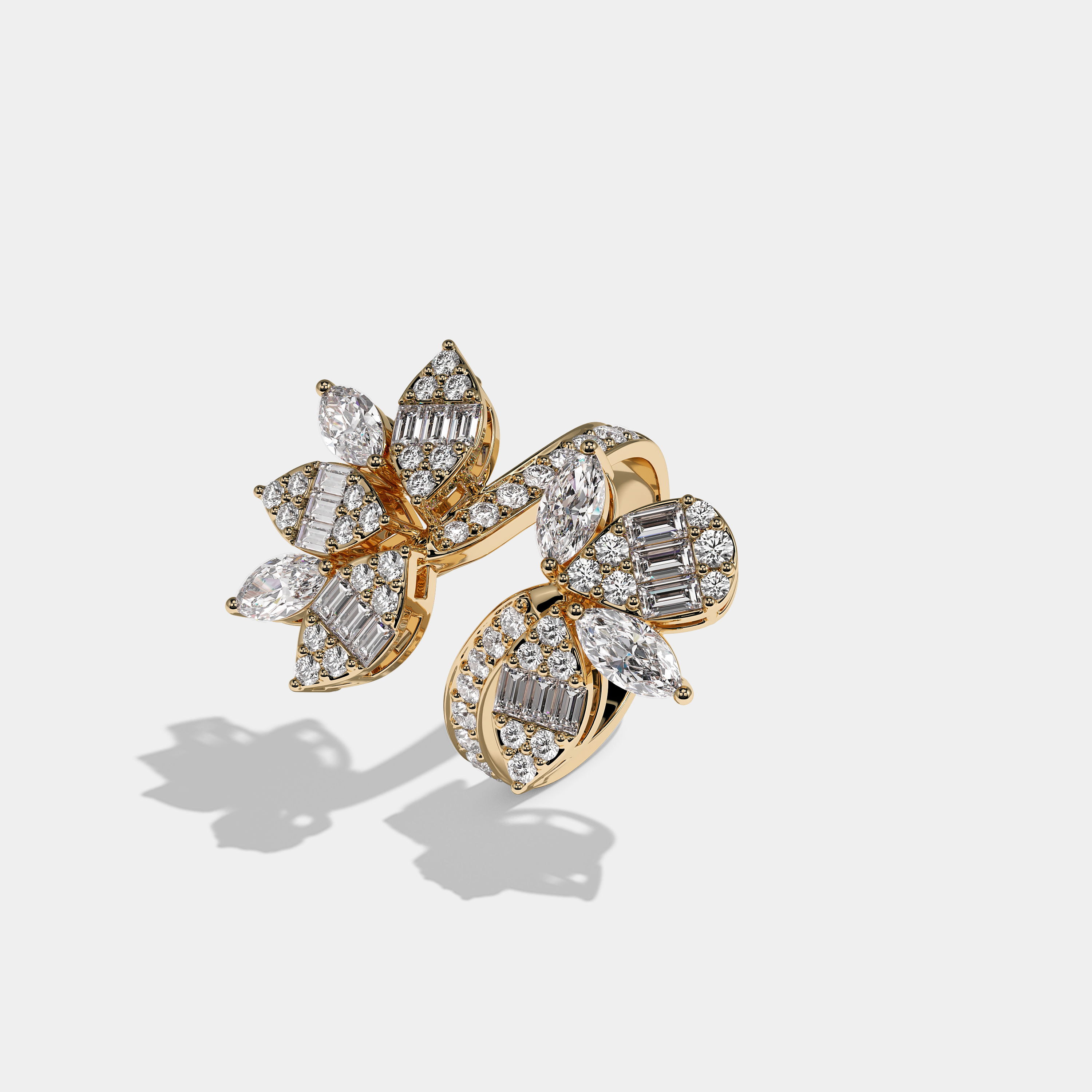 Left View – Kurbãni Durjini Charlotte Lumiere Diamond Marquise Engagement Ring Yellow Gold