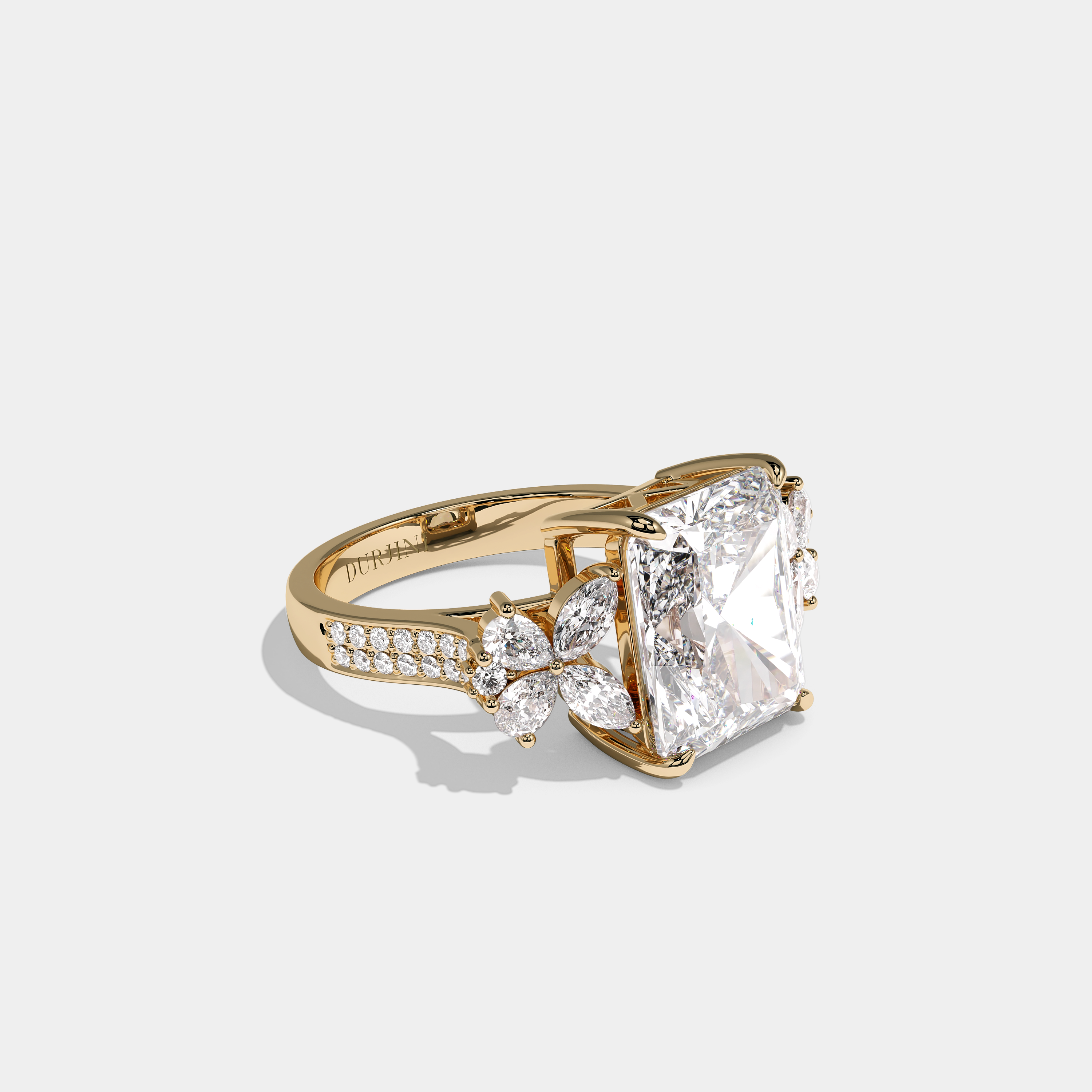 Anastasia Amarante Diamond Radiant Halo Engagement Ring 18K Yellow Gold 20.00ct